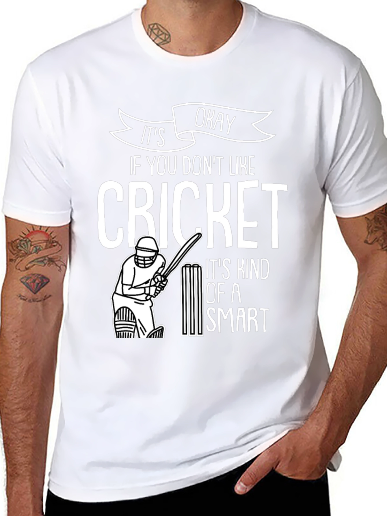 Funny Cricket T-Shirt - It's Okay Smart Design - 8