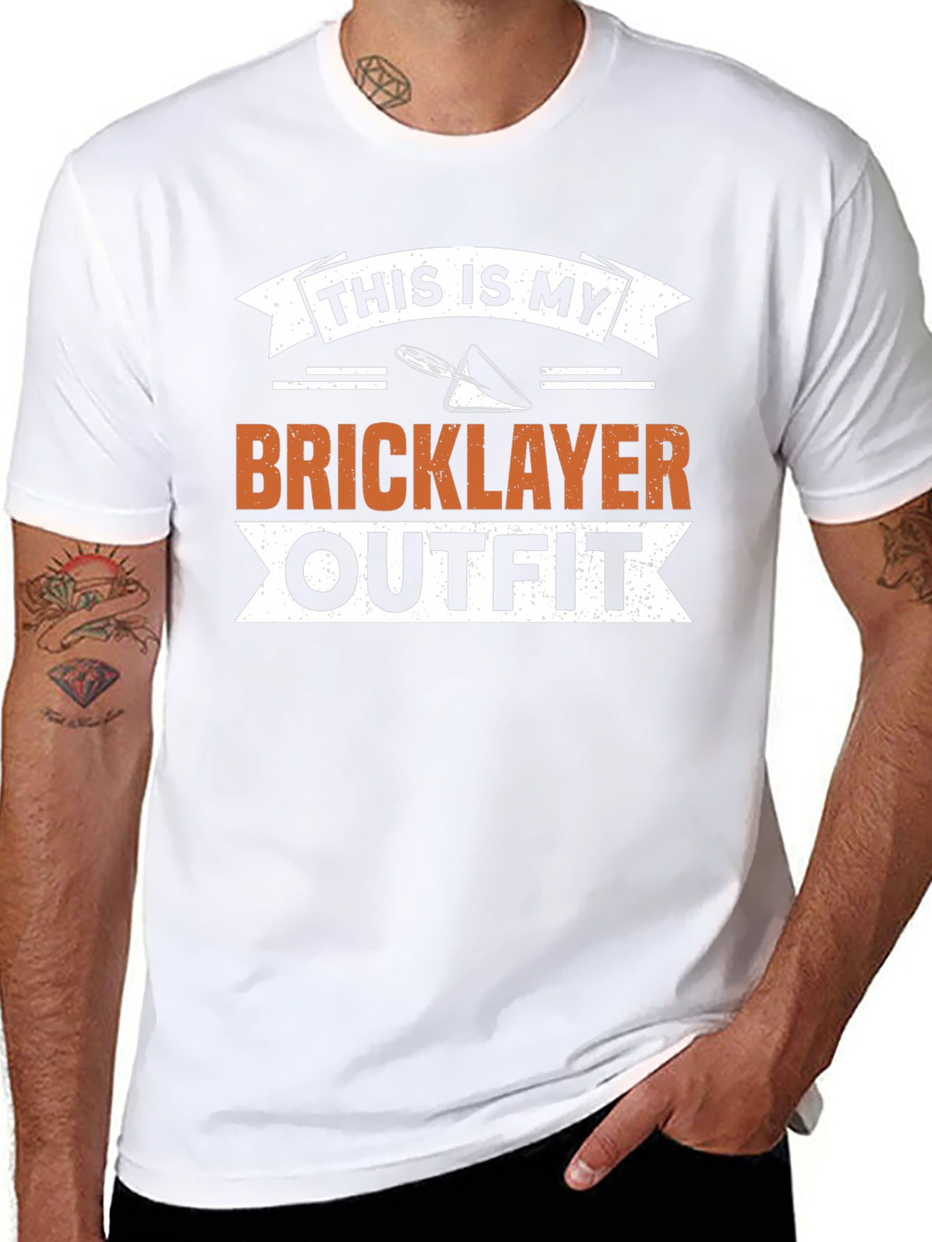 Black Bricklayer Outfit T-Shirt - Funny Construction Worker Tee view 8