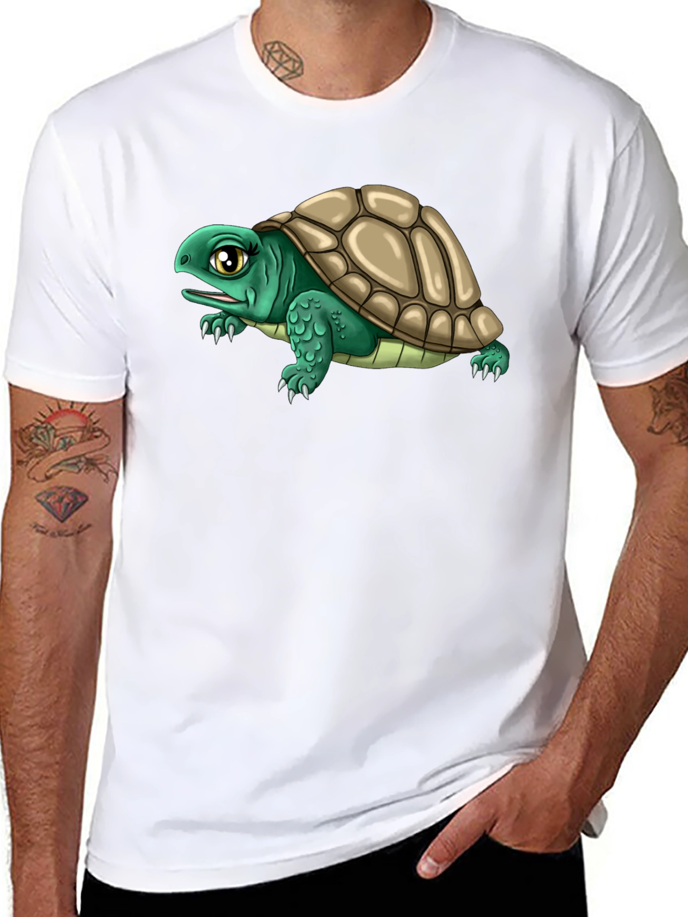 Black Turtle Graphic Black T-Shirt view 8