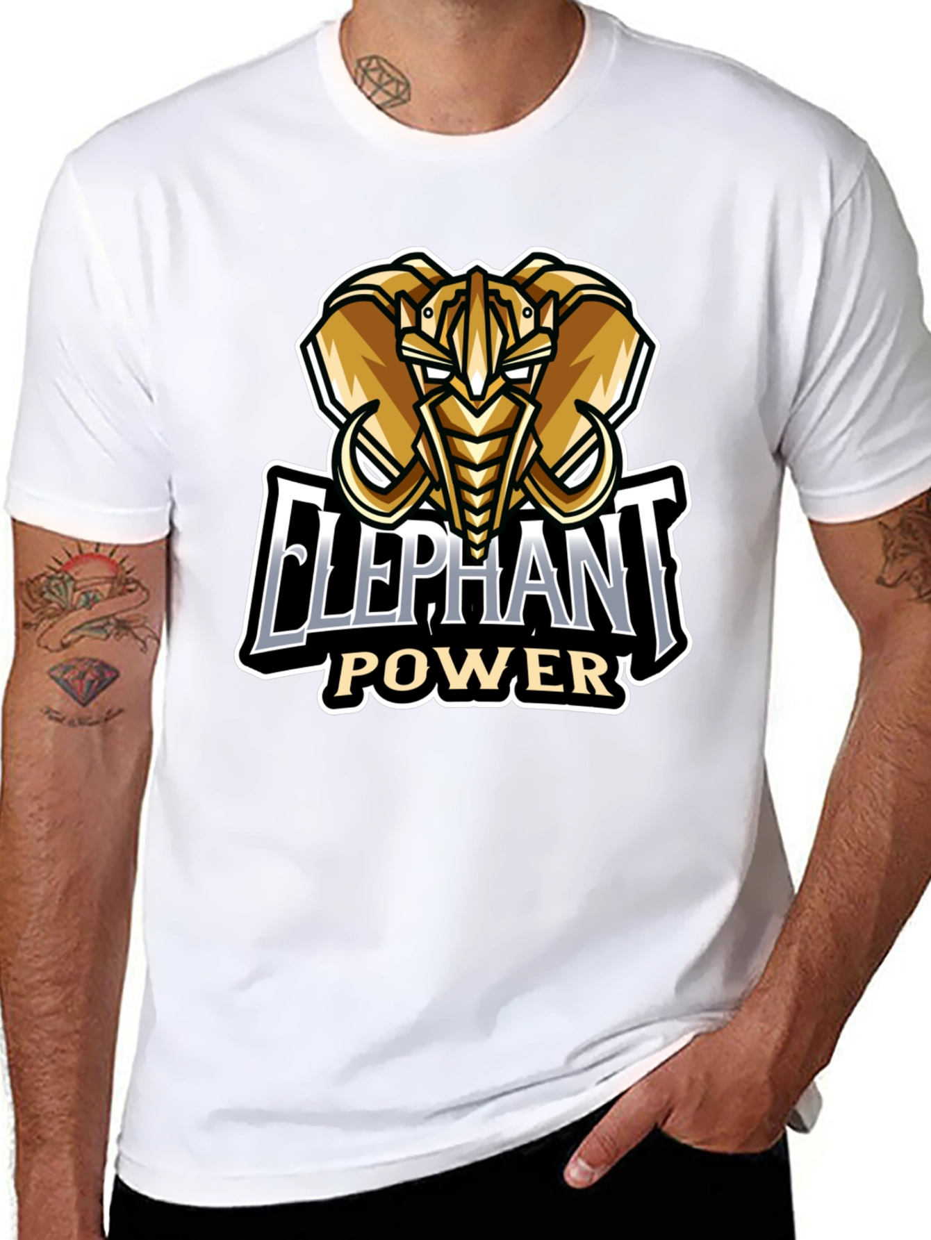 Black Elephant Power Graphic T-Shirt view 8
