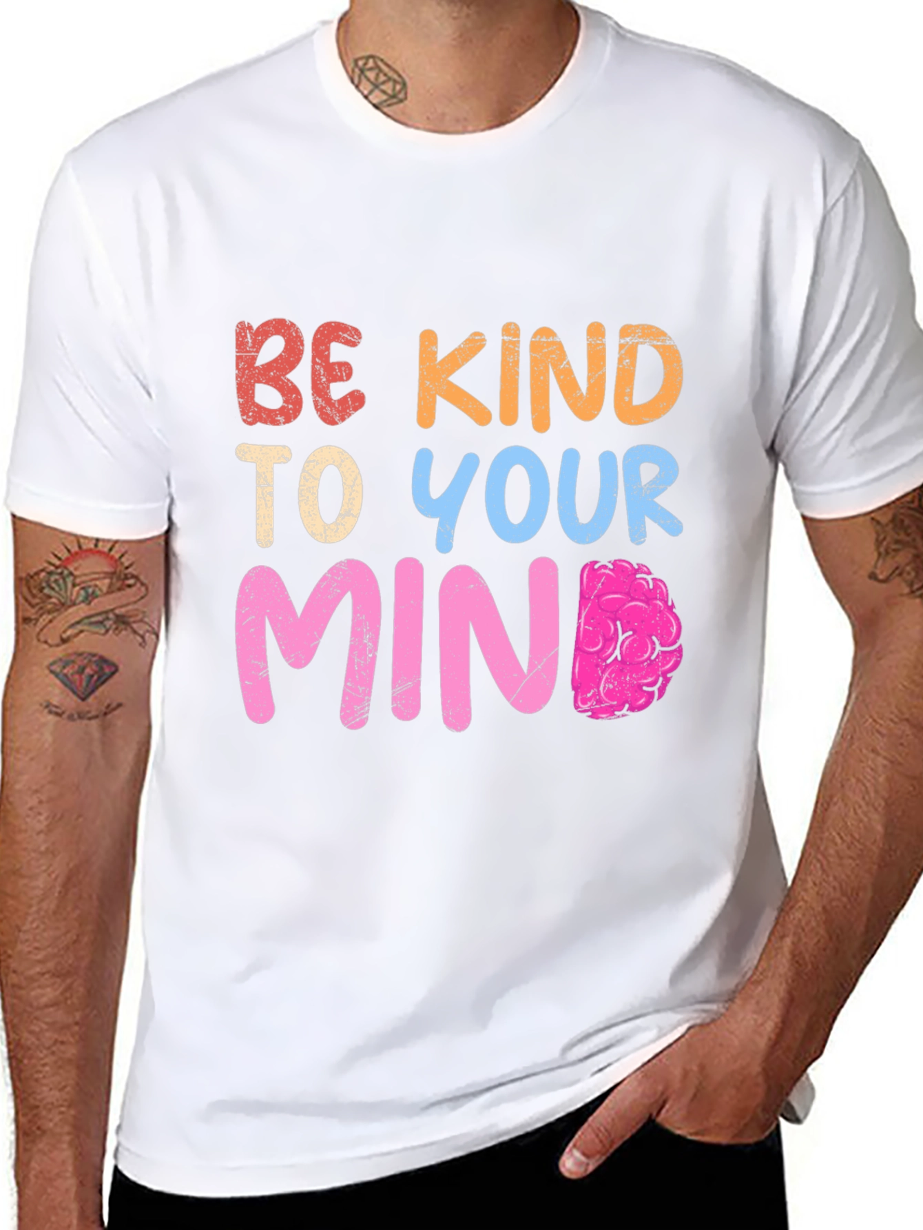 Black Be Kind To Your Mind T-Shirt view 8