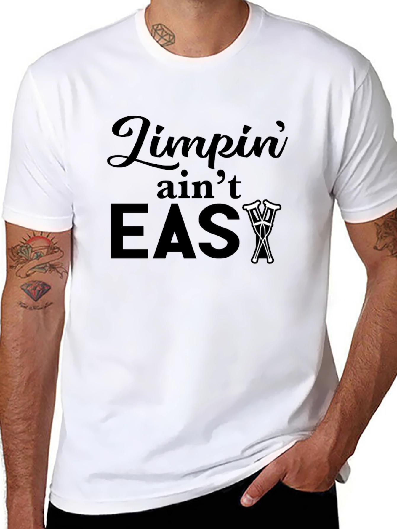 Black Limpin' Ain't Easy T-Shirt view 8