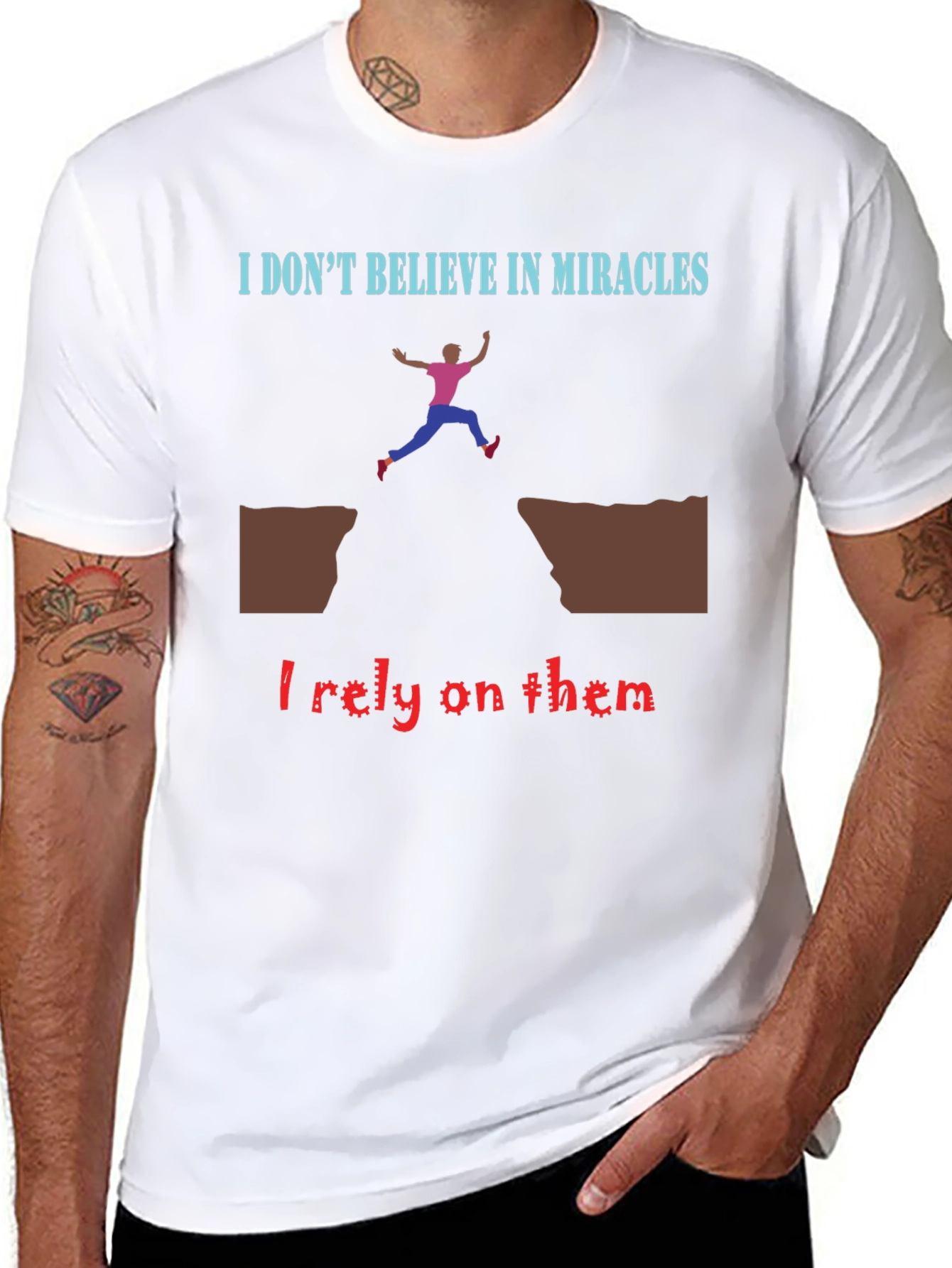 Black Miracle Reliance T-Shirt - Bold Statement Tee view 8