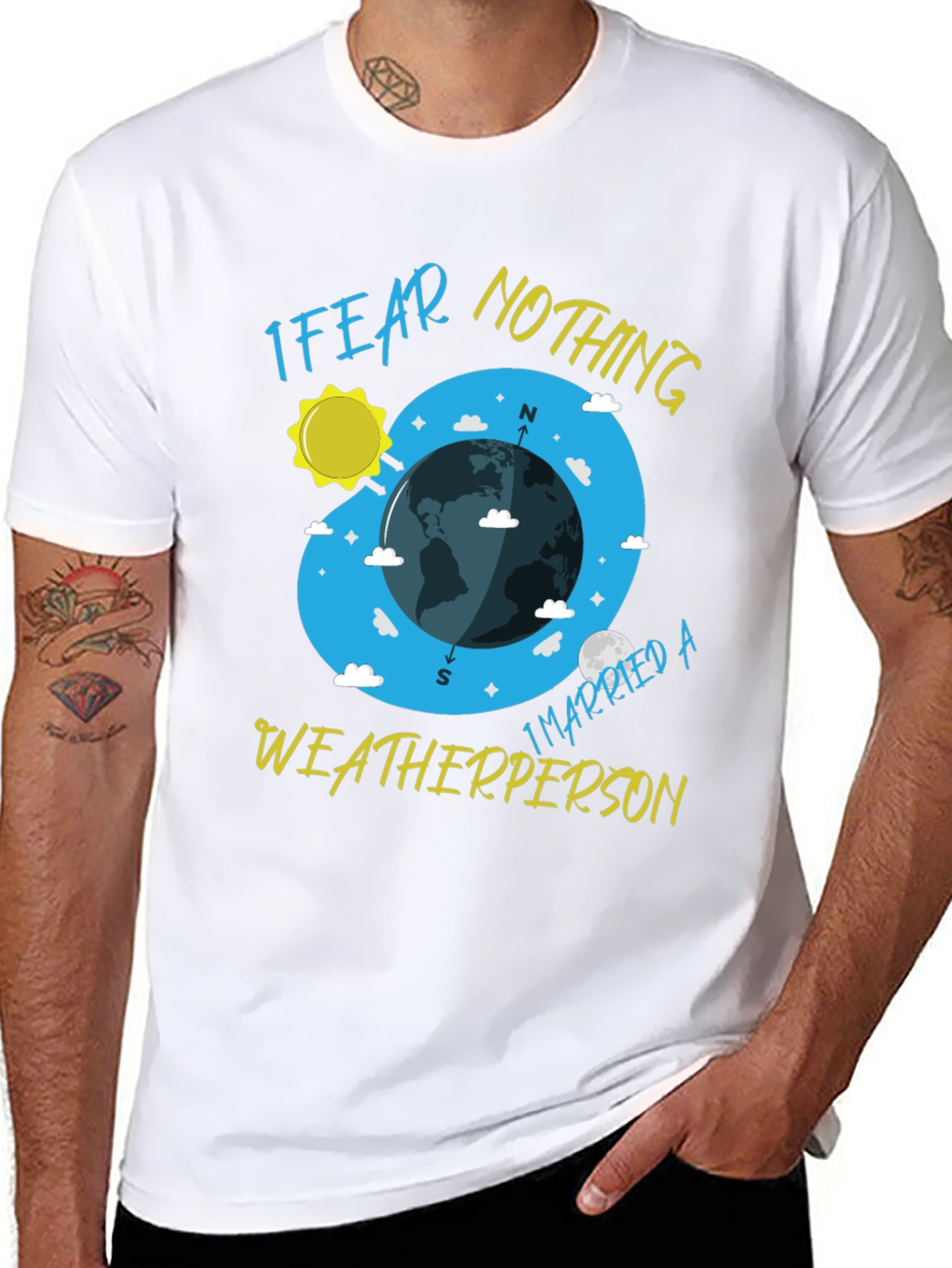Black I Fear Nothing Weatherperson T-Shirt view 8