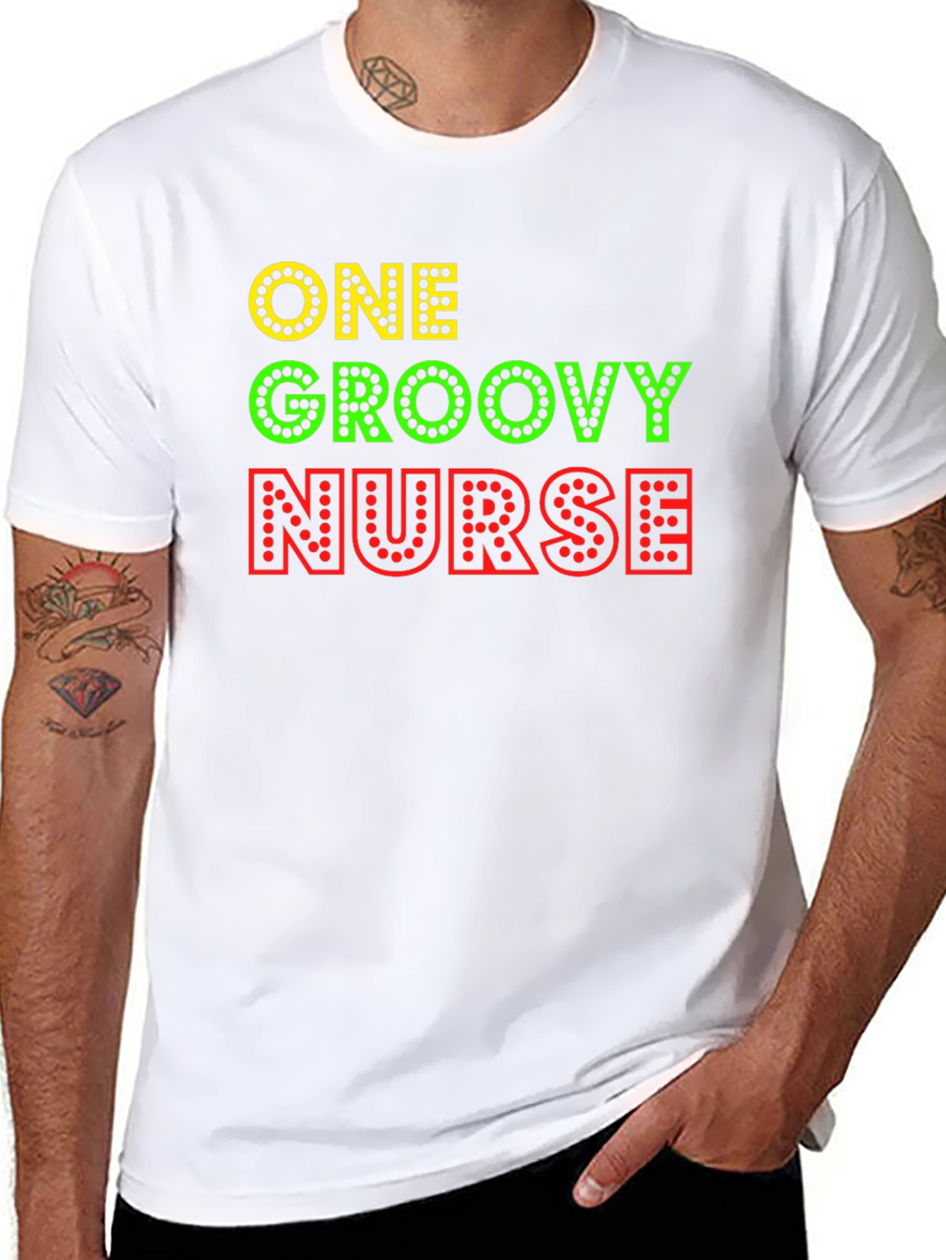 Black One Groovy Nurse Graphic T-Shirt view 8