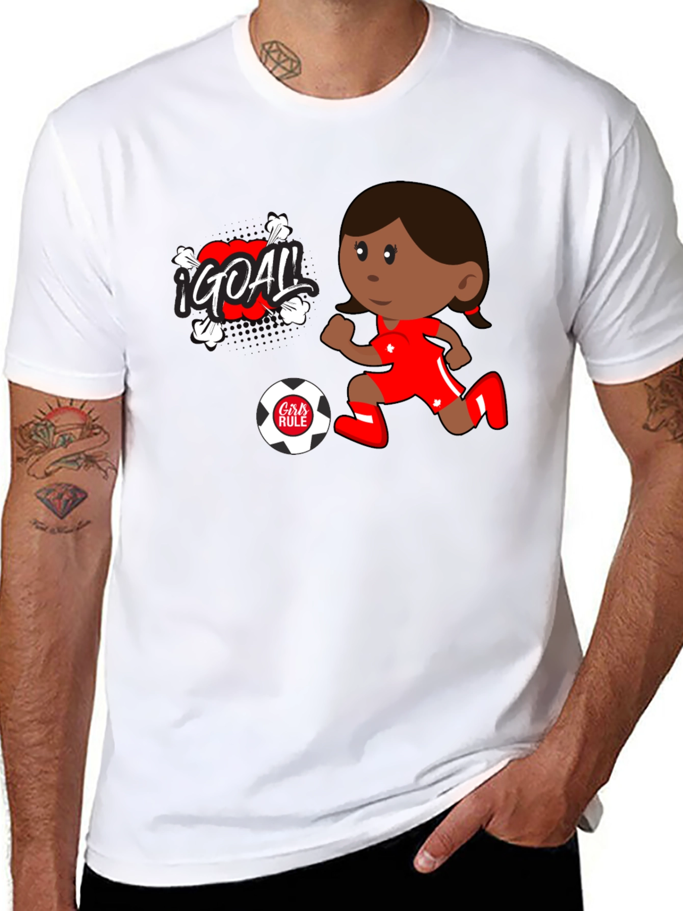 Black Girls Rule Soccer Goal T-Shirt view 8