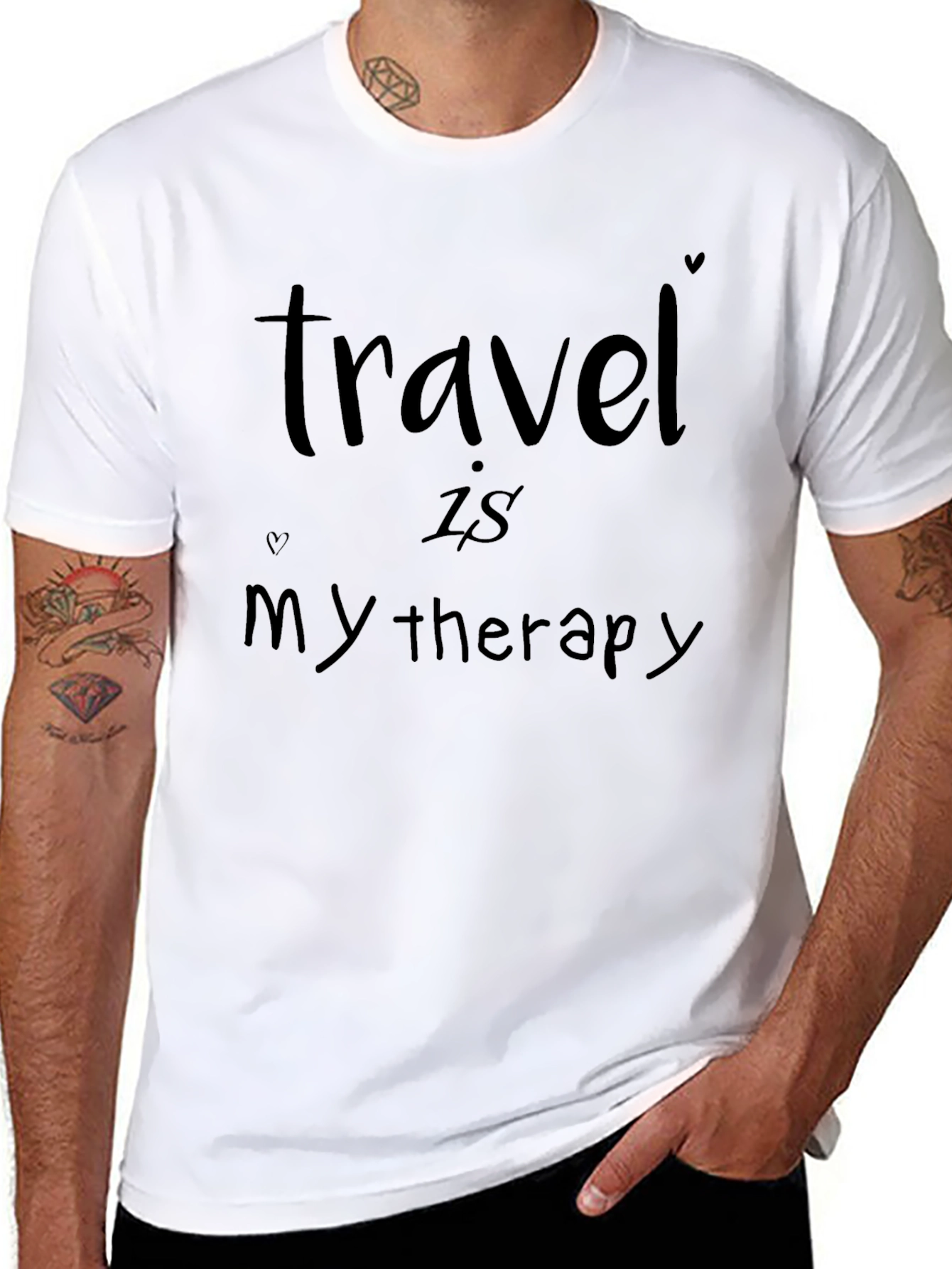 Black Travel is my therapy t-shirt view 8