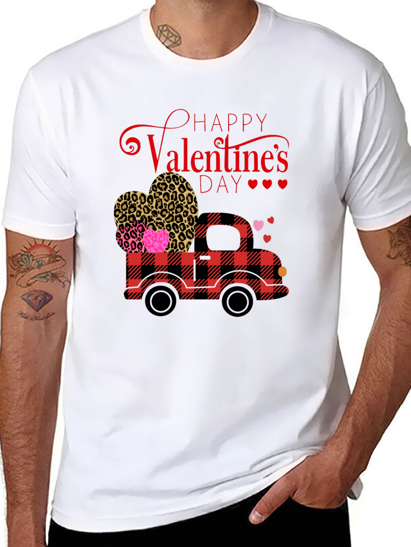 Black Valentine's Day Truck Graphic Tee view 8