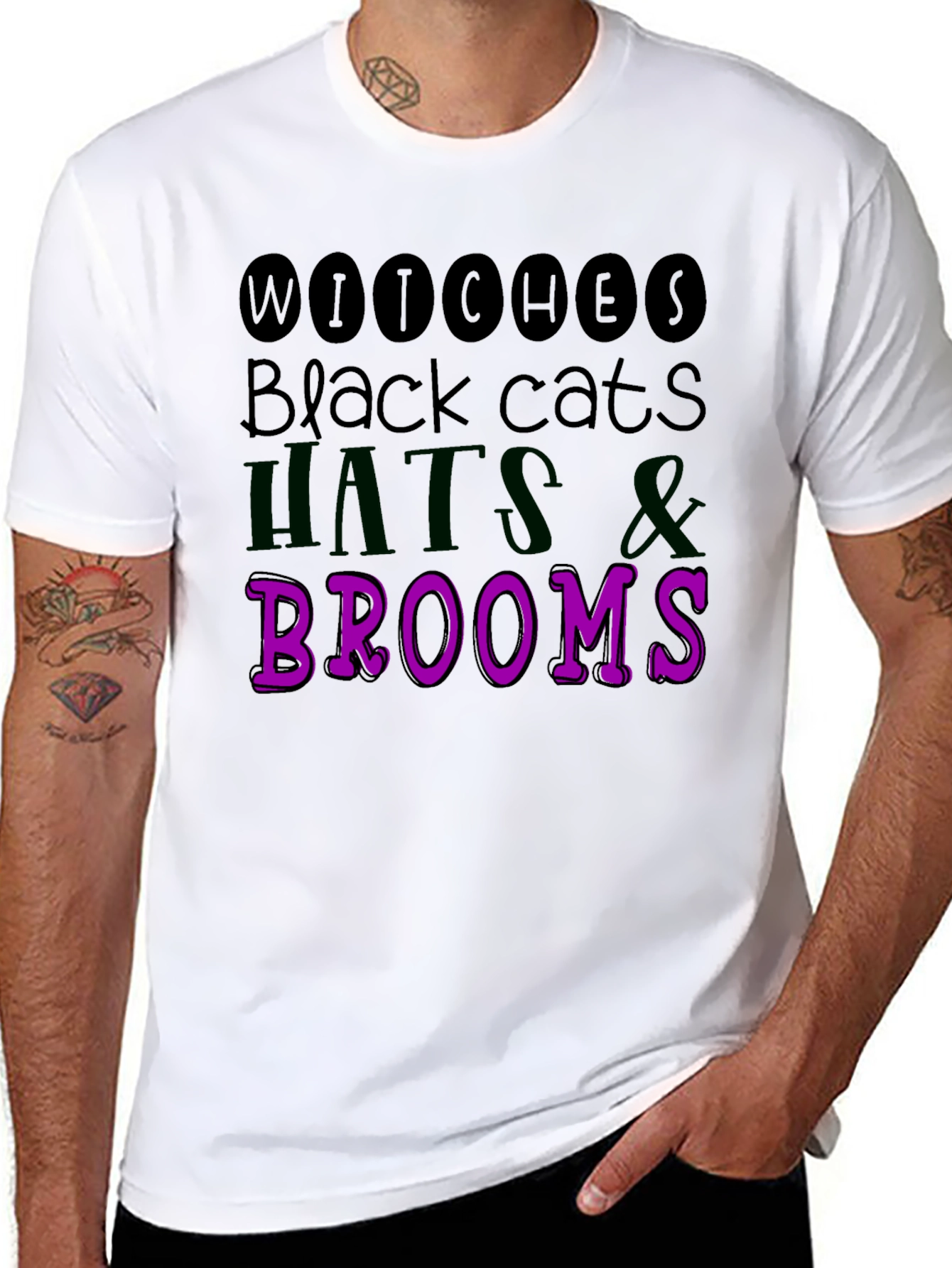 Halloween Witches Black Cats T-Shirt - 8