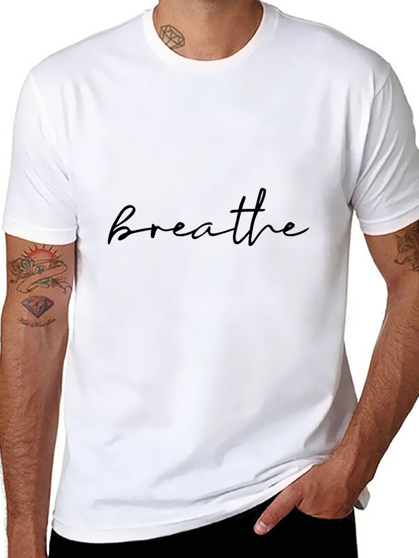 Black Breathe Black T-Shirt - Men's Casual Tee view 8