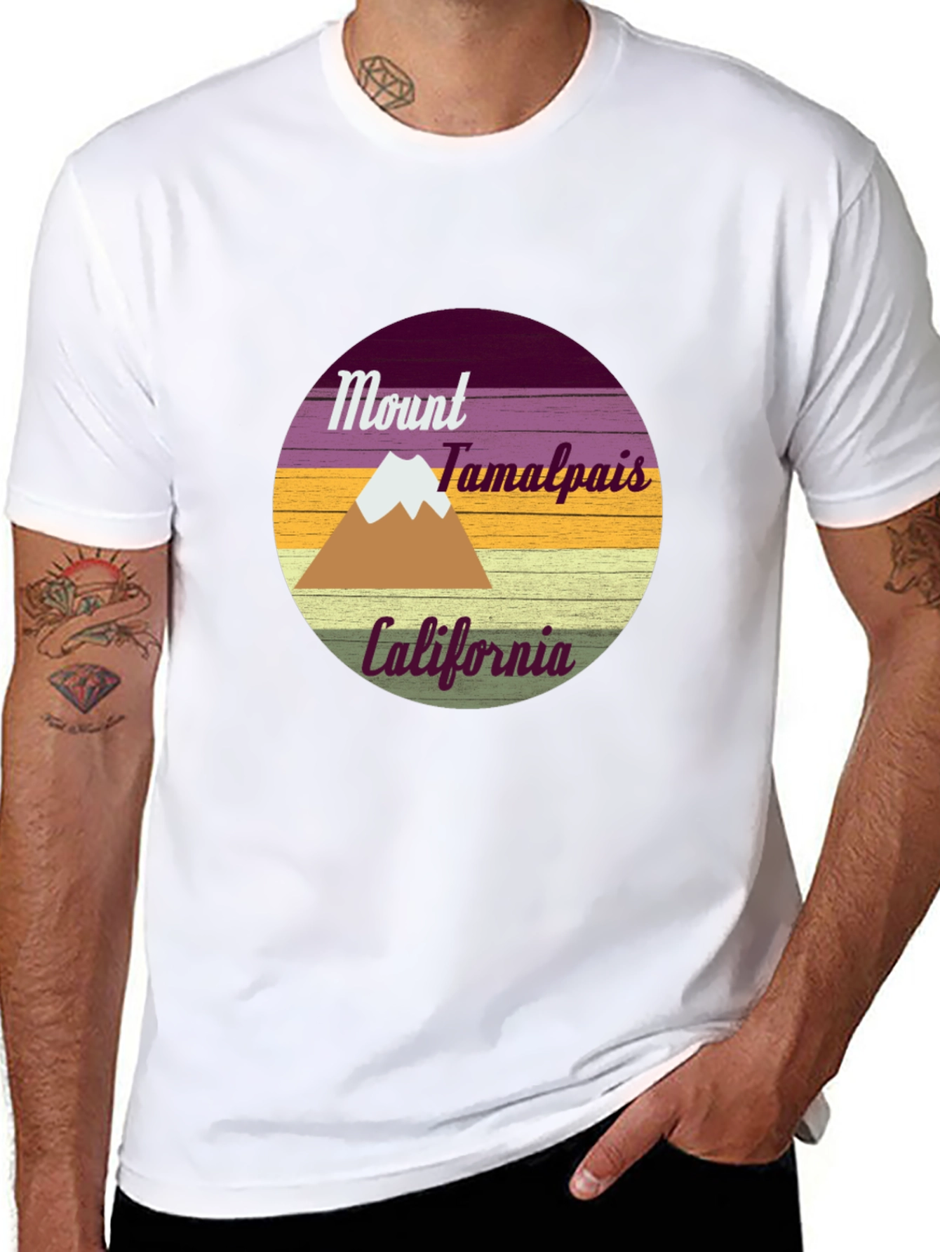 Black Mount Tamalpais California Graphic T-Shirt view 8