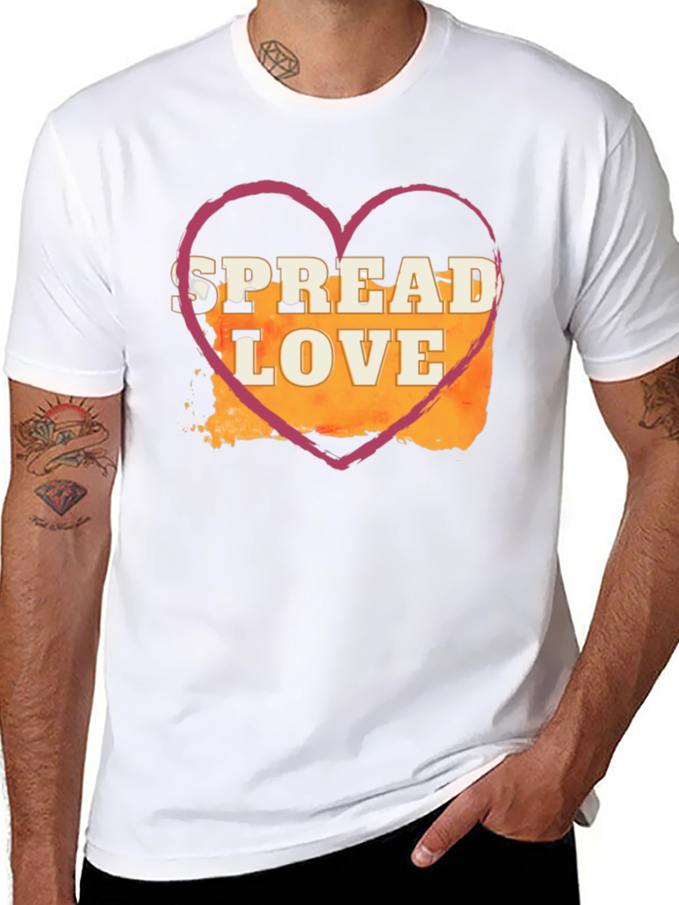 Black Spread Love T-Shirt - Heart Graphic Tee view 8