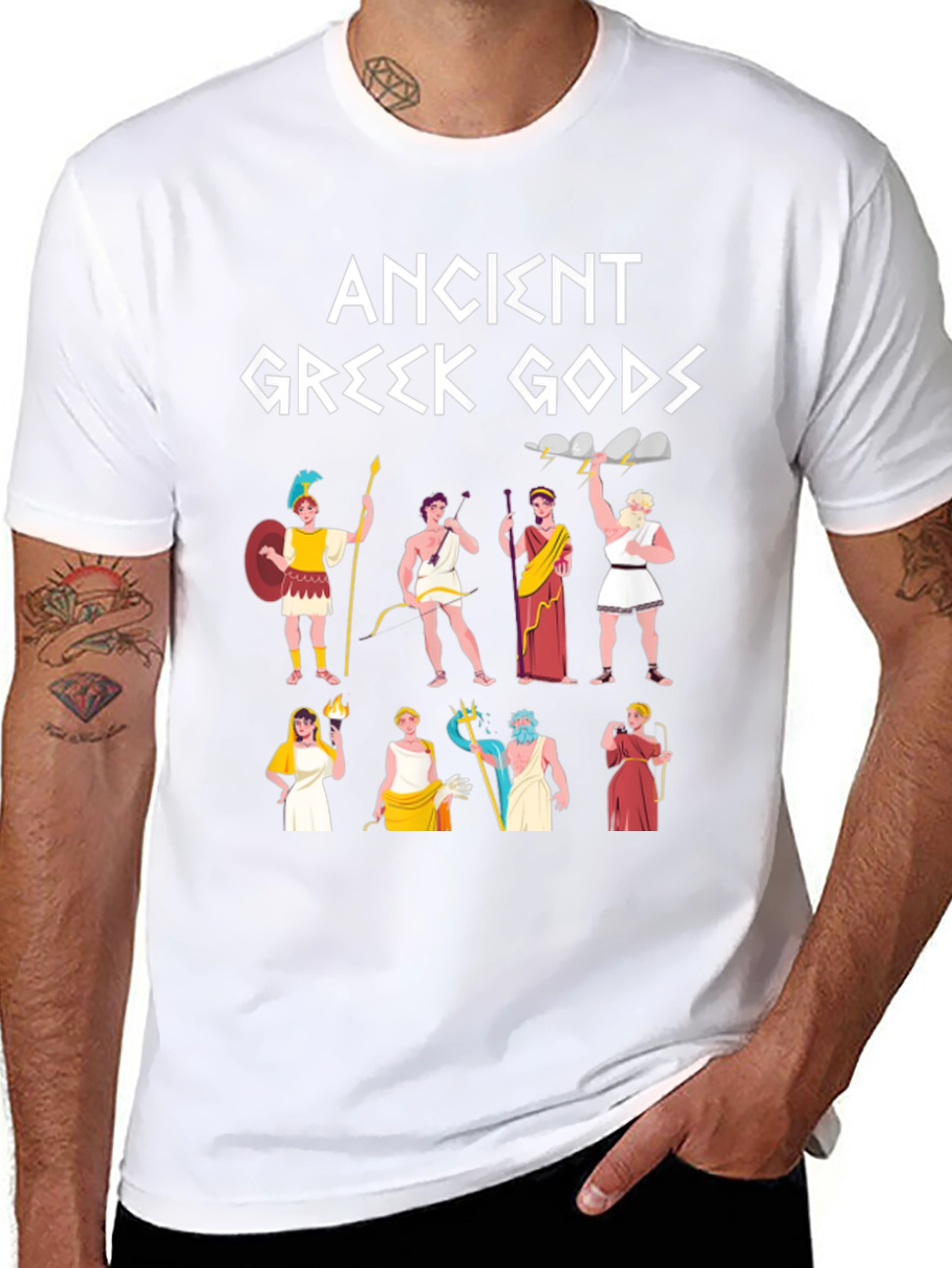 Black Ancient Greek Gods Graphic T-Shirt view 8