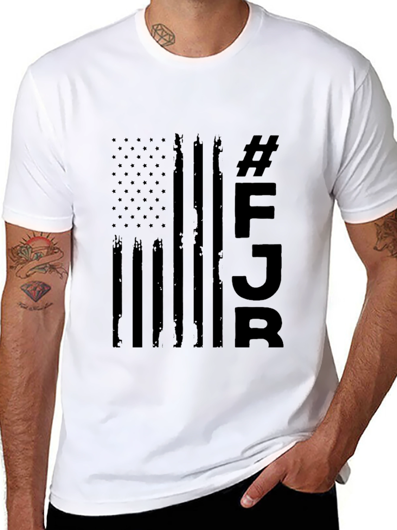 Black Black FJB Graphic Tee - Patriotic Style view 8