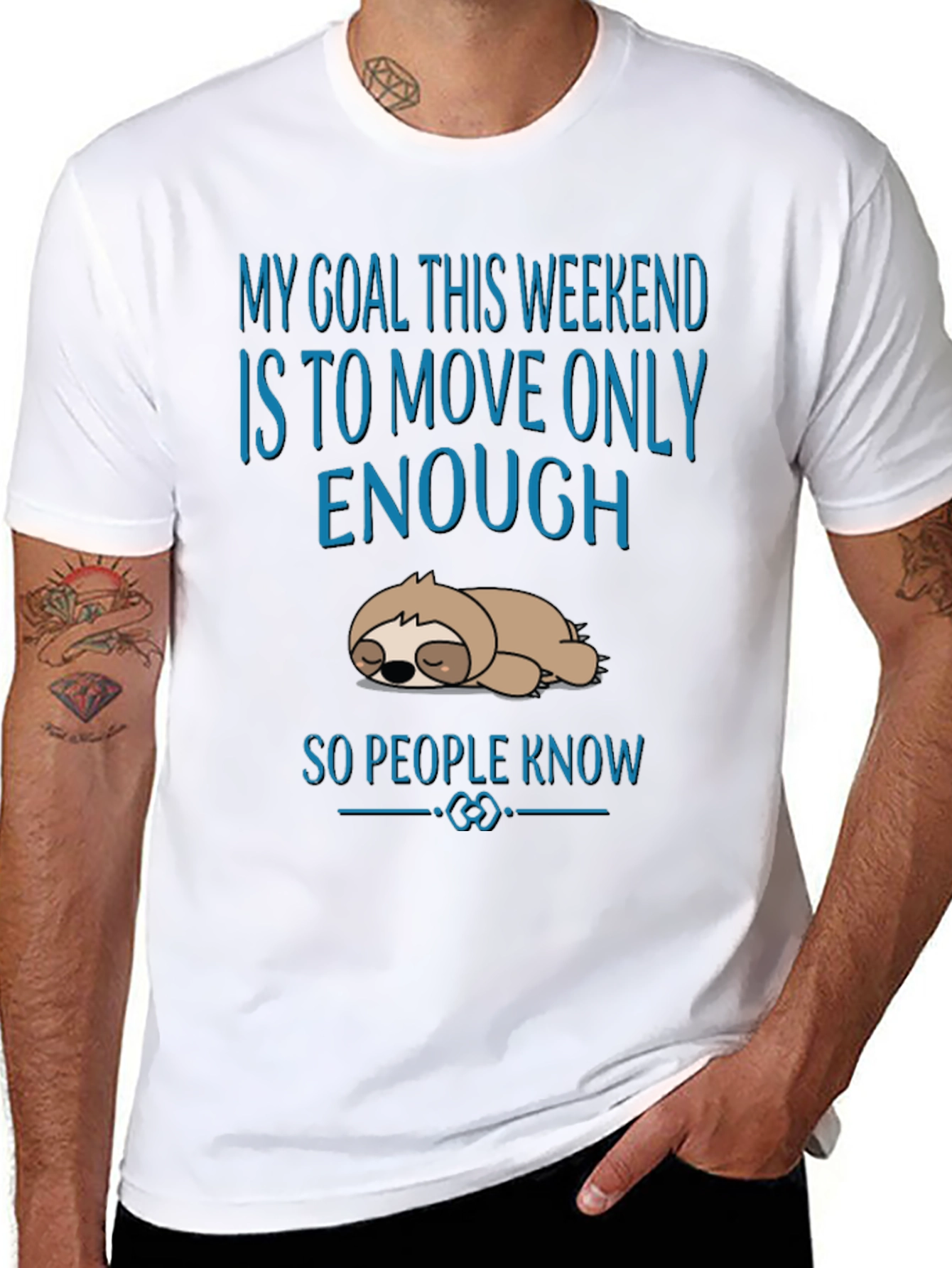 Black Weekend Sloth T-Shirt: My Goal Is To Move Only Enough view 8