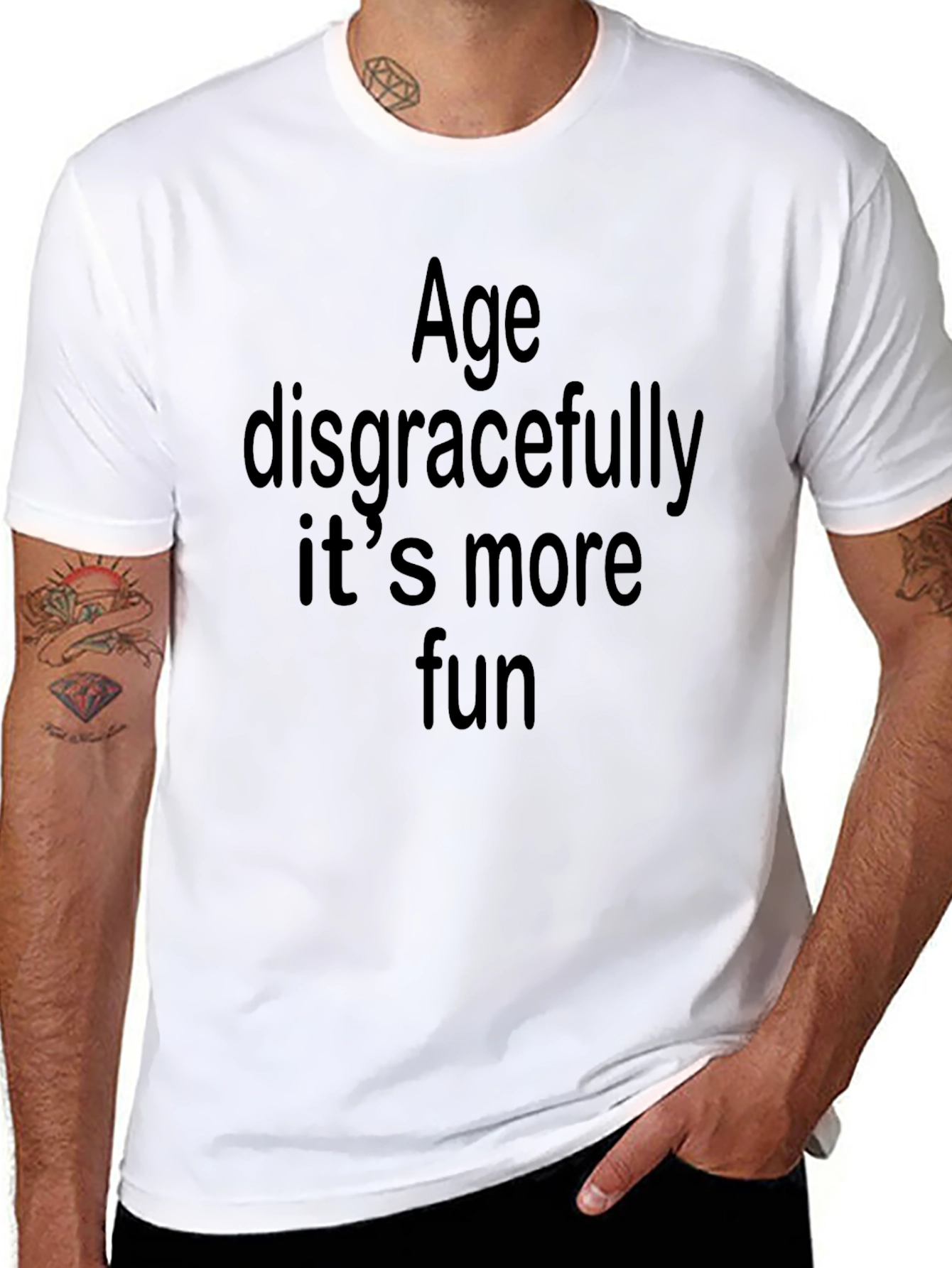 Black Age Disgracefully Graphic T-Shirt - Fun & Casual view 8