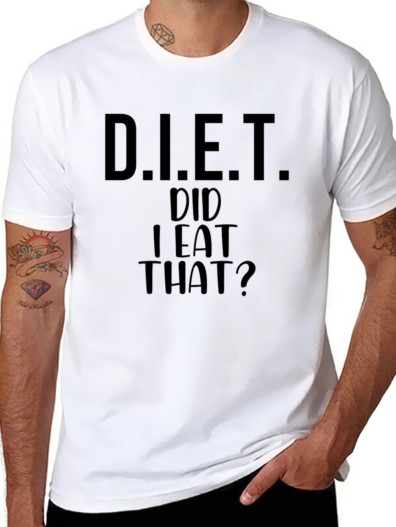 Black D.I.E.T. Did I Eat That? Graphic Tee view 8