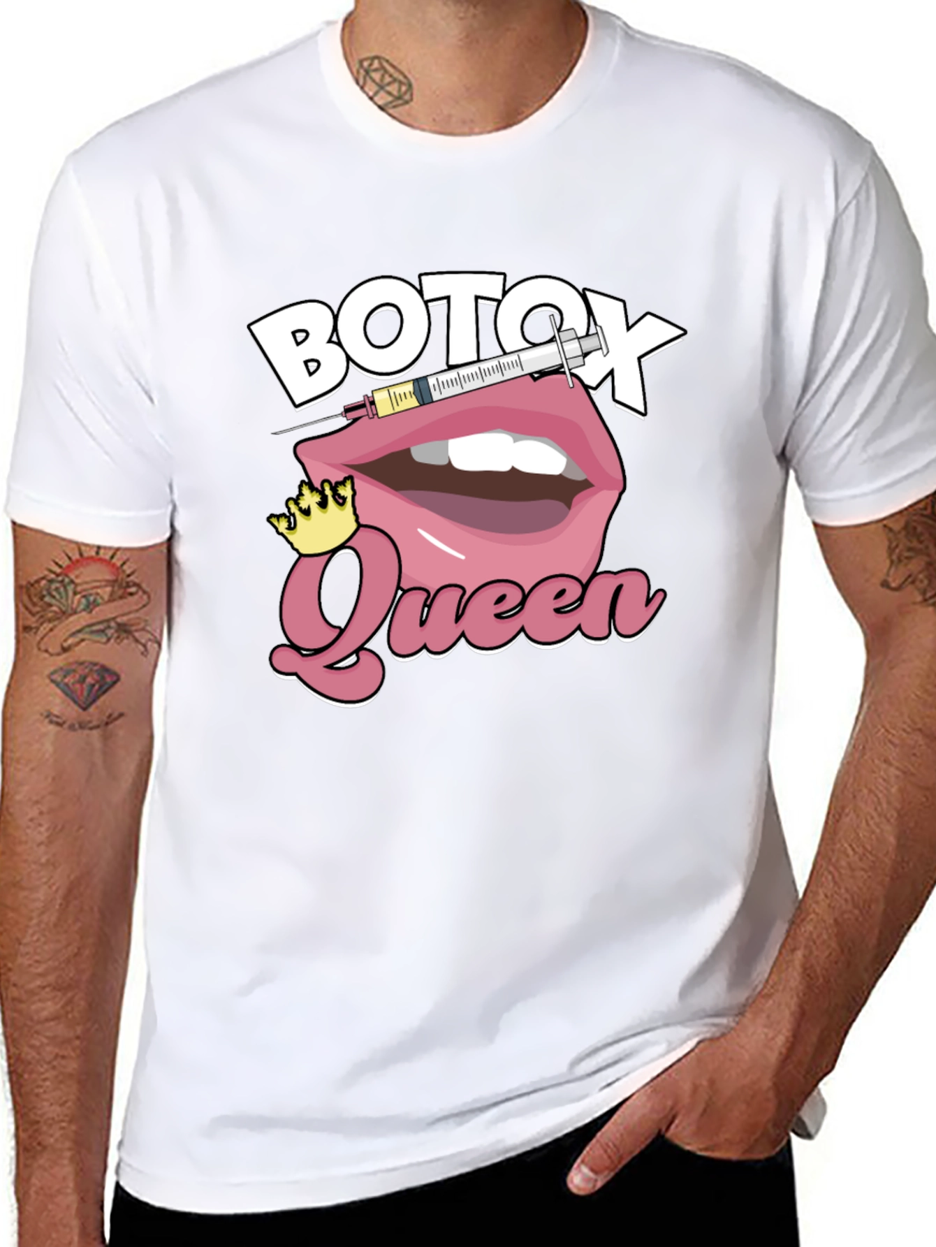 Black Botox Queen Graphic T-Shirt - Black Cotton Blend view 8