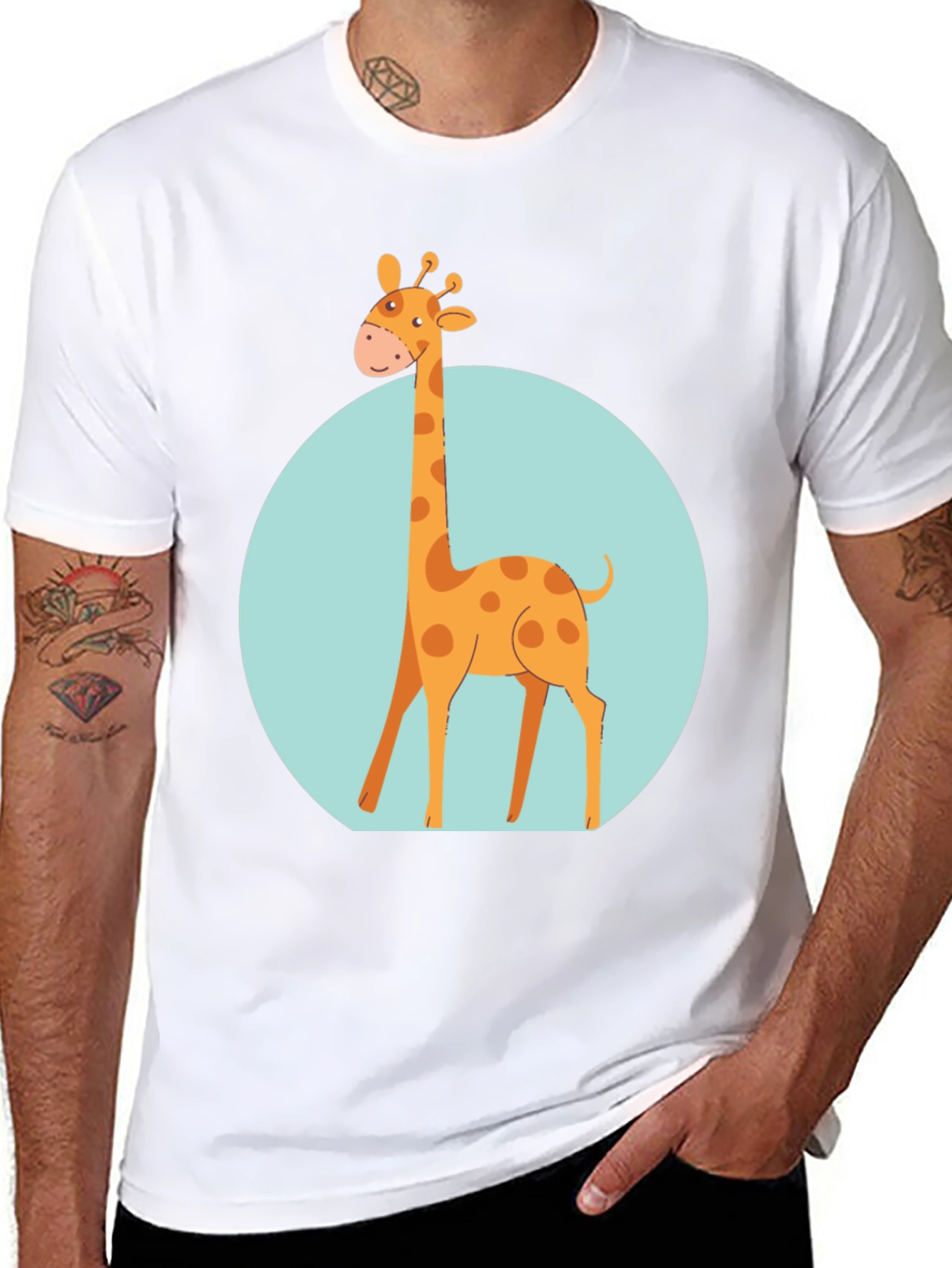 Black Giraffe Graphic Tee - Unisex Black T-Shirt view 8