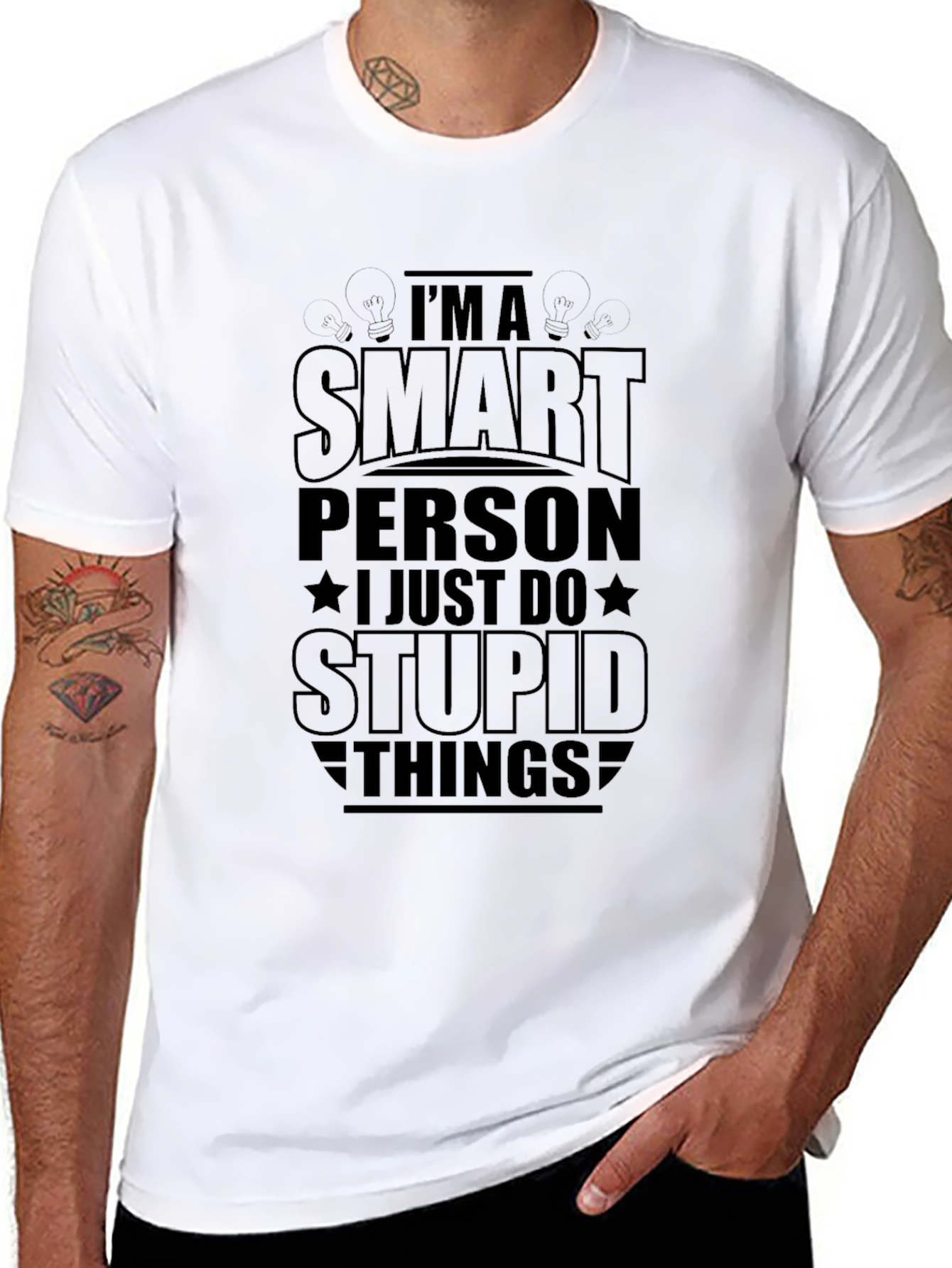 Black I'm A Smart Person T-Shirt - Funny Graphic Tee view 8