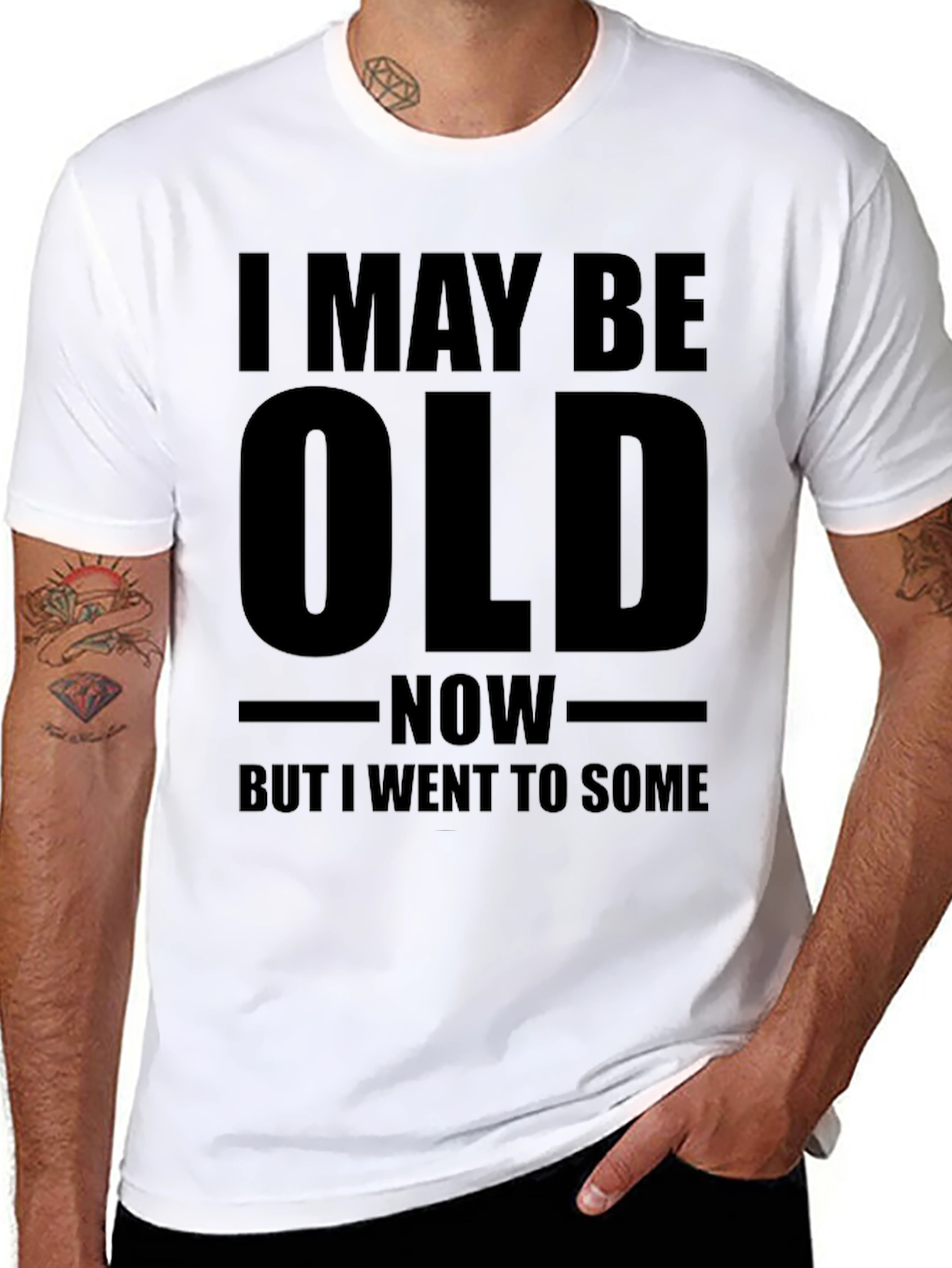 Black Funny Old Age T-Shirt - "I May Be Old" view 8