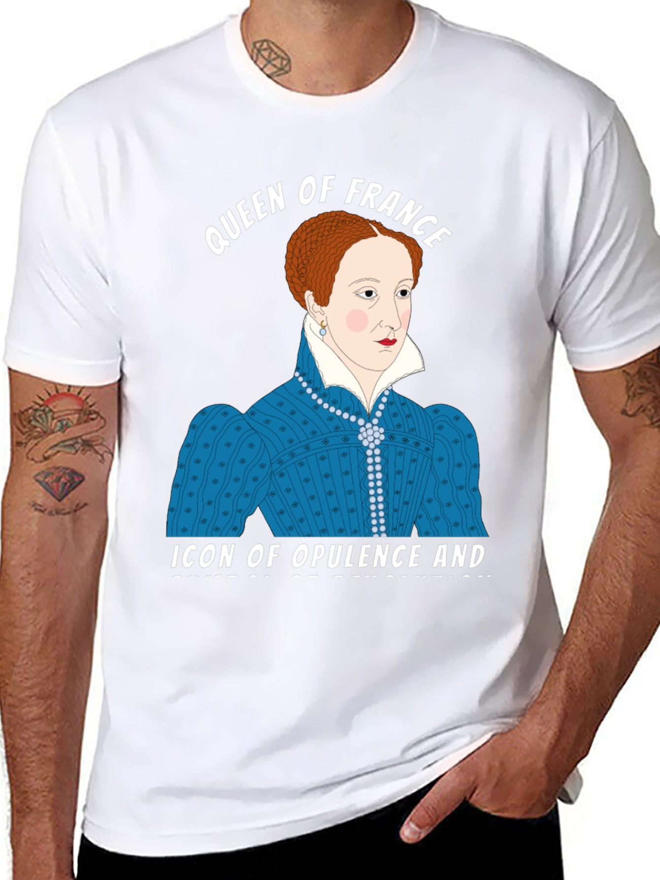 Black Queen of France Graphic T-Shirt view 8