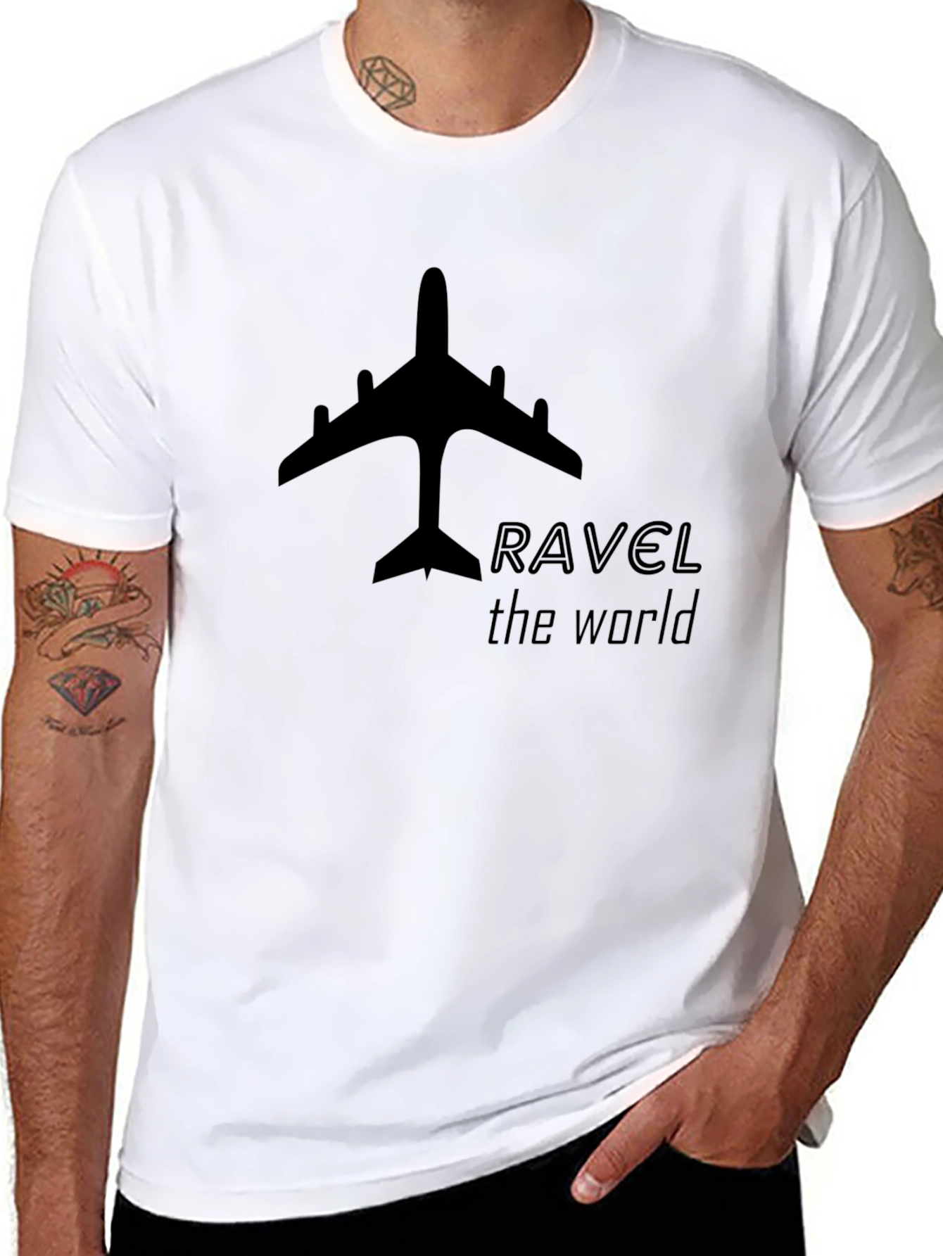 Black Travel the World Graphic Tee view 8