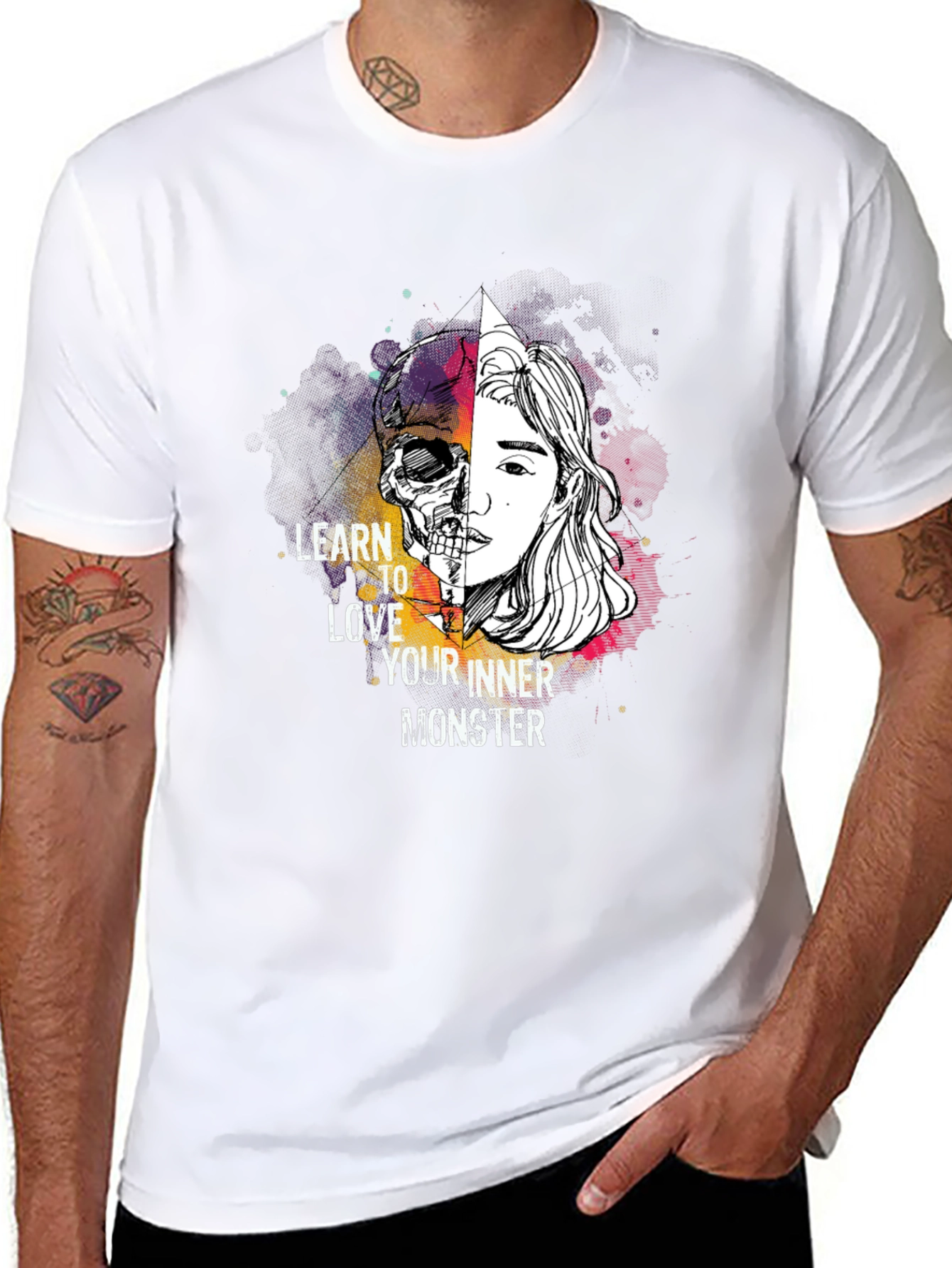 Black Inner Monster Graphic Tee - Black view 8