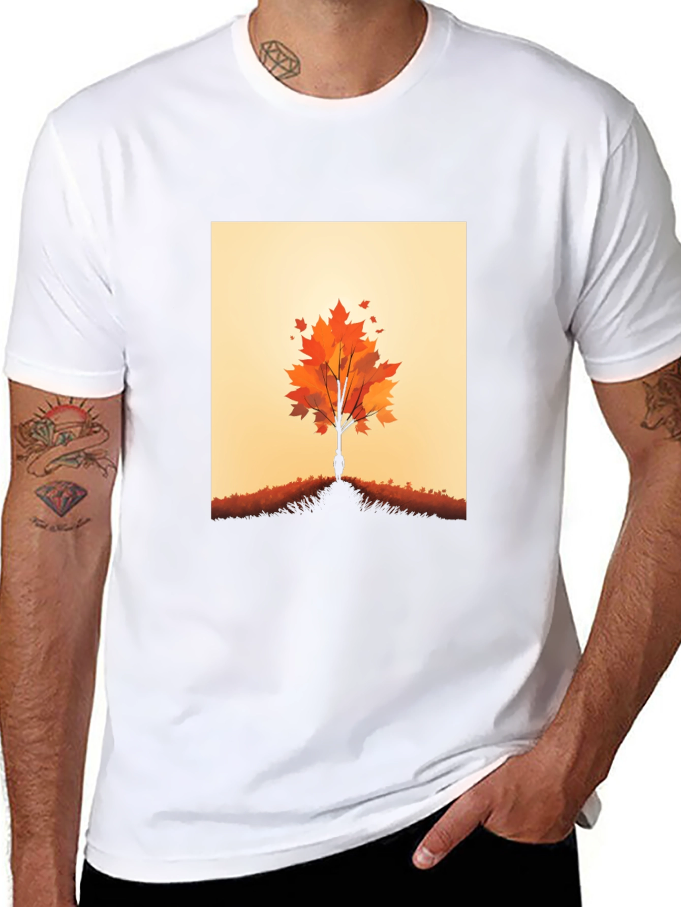 Black Autumn Tree Graphic Tee - Nature Inspired Design view 8