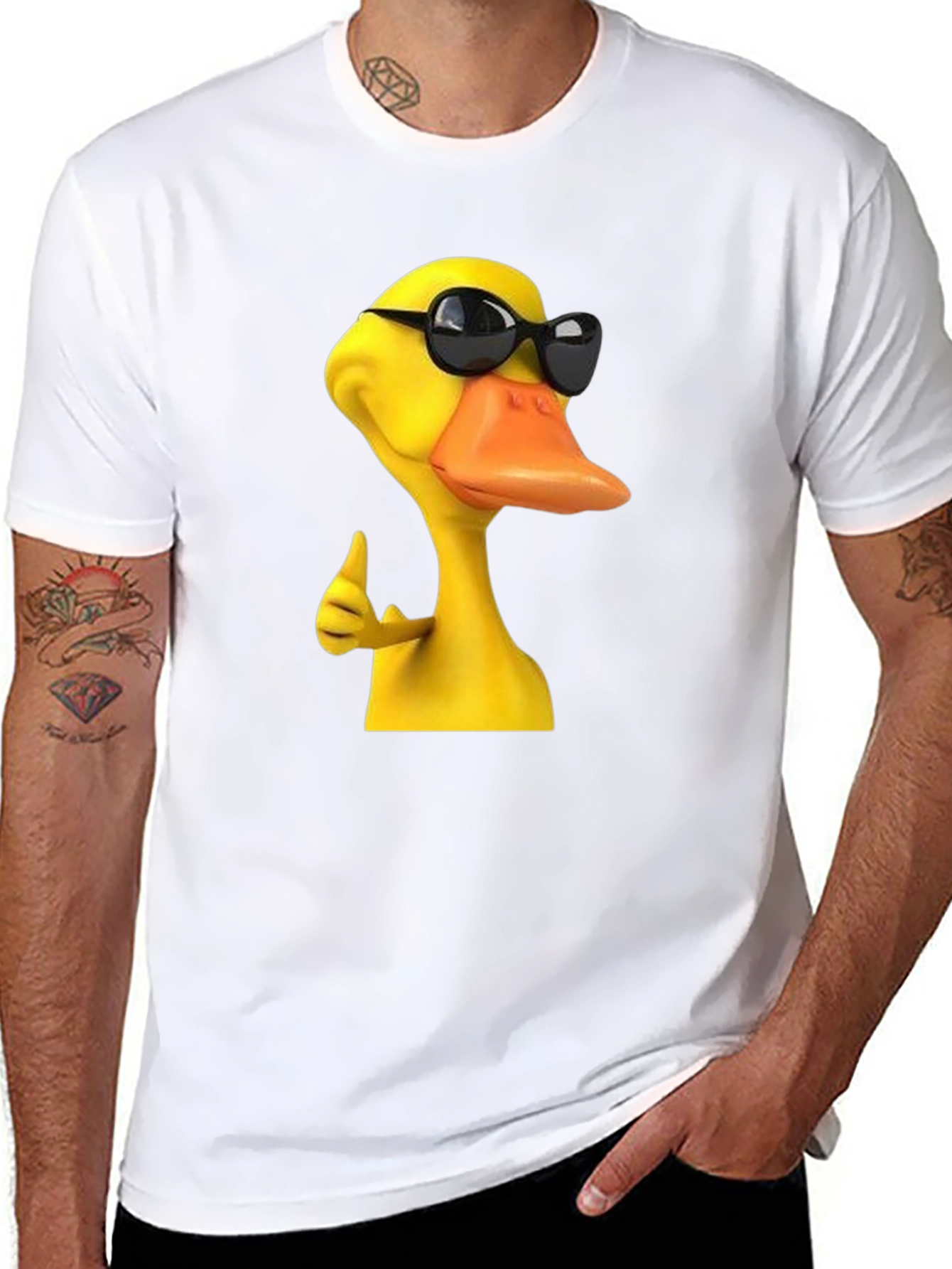 Black Cool Duck Graphic T-Shirt - Men's Black Tee view 8