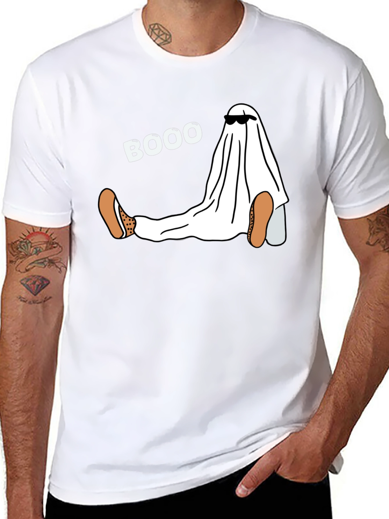 Black Funny Halloween Ghost Boo T-Shirt view 8