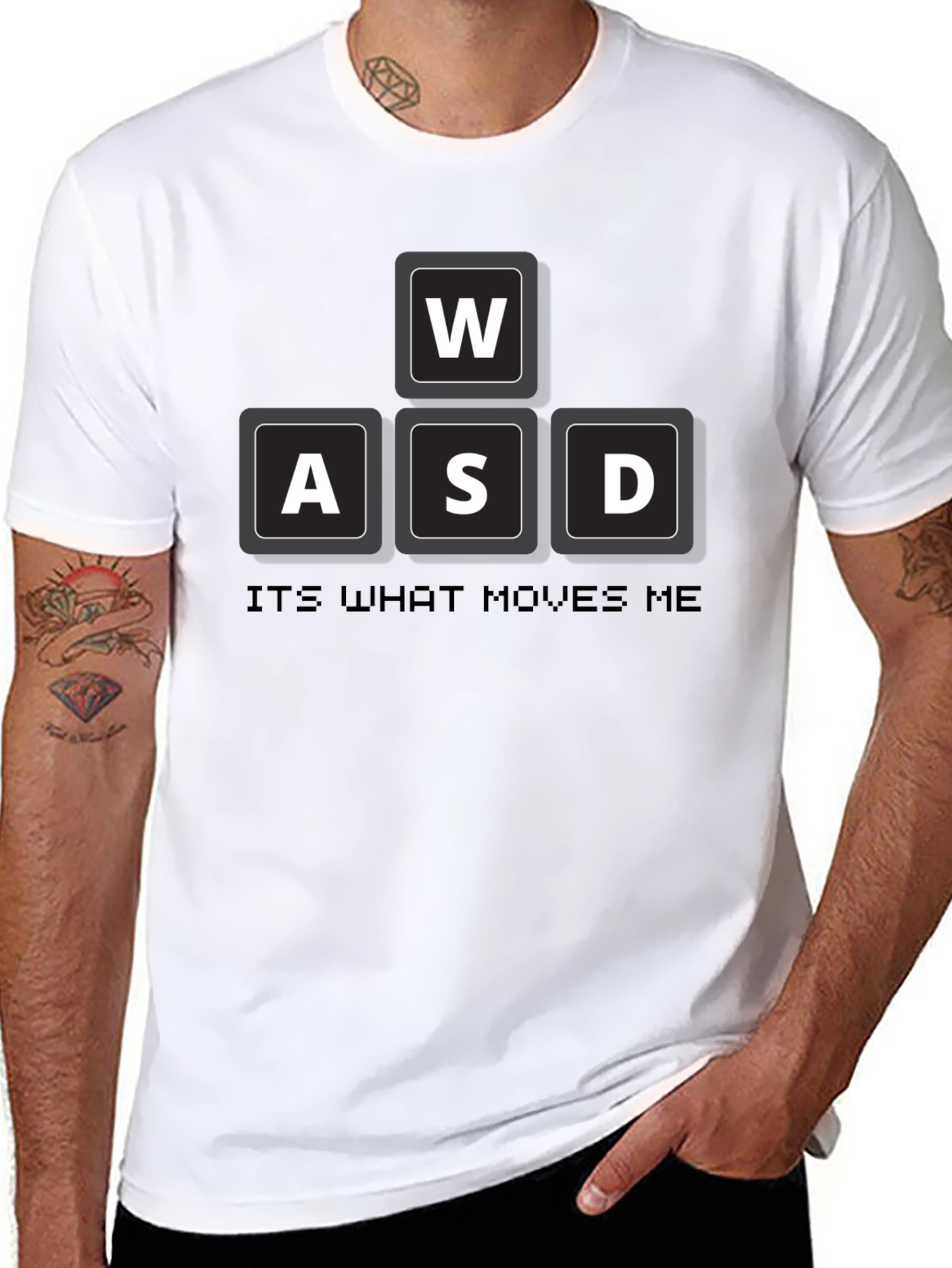 Black Gamer WASD T-Shirt - It's What Moves Me view 8