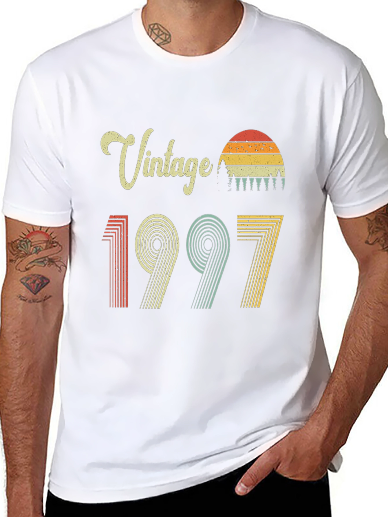 Black Vintage 1997 Birthday T-Shirt, Retro Style, Soft Cotton view 8