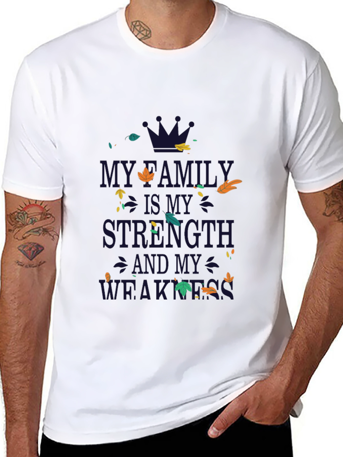 Black Family Strength & Weakness Graphic Tee - Black view 8