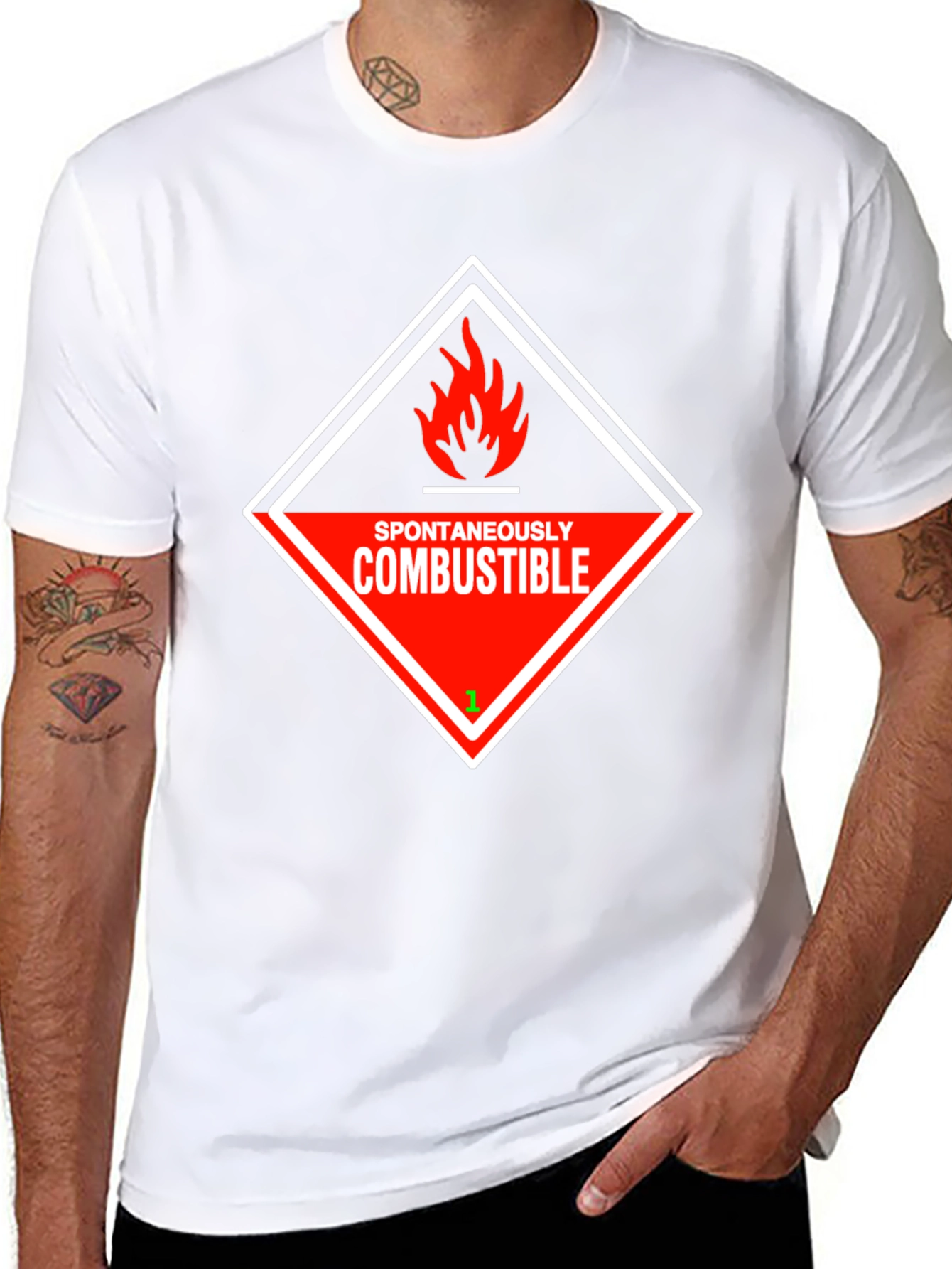 Black Spontaneously Combustible Graphic T-Shirt view 8