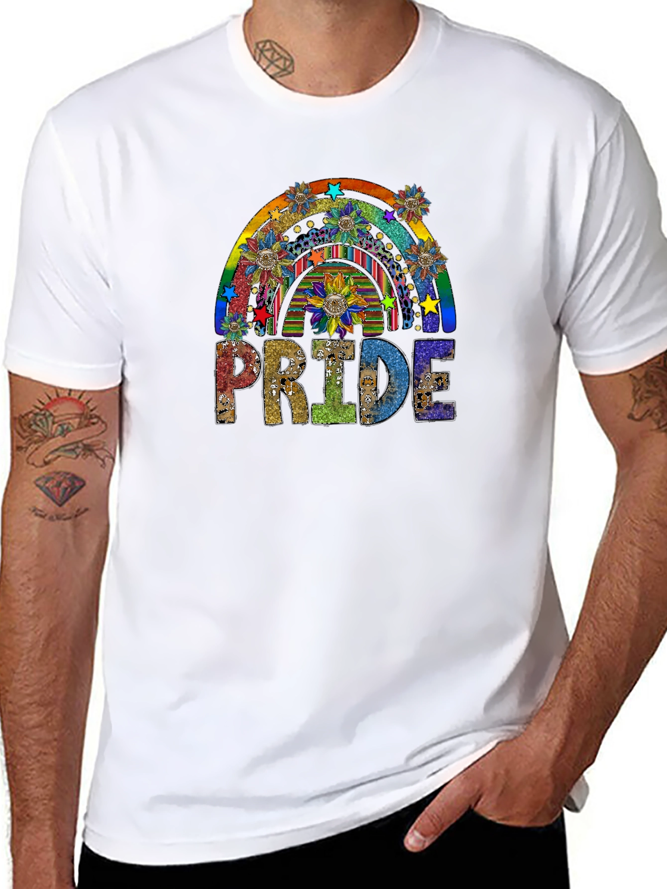 Black Pride Rainbow Graphic Tee view 8