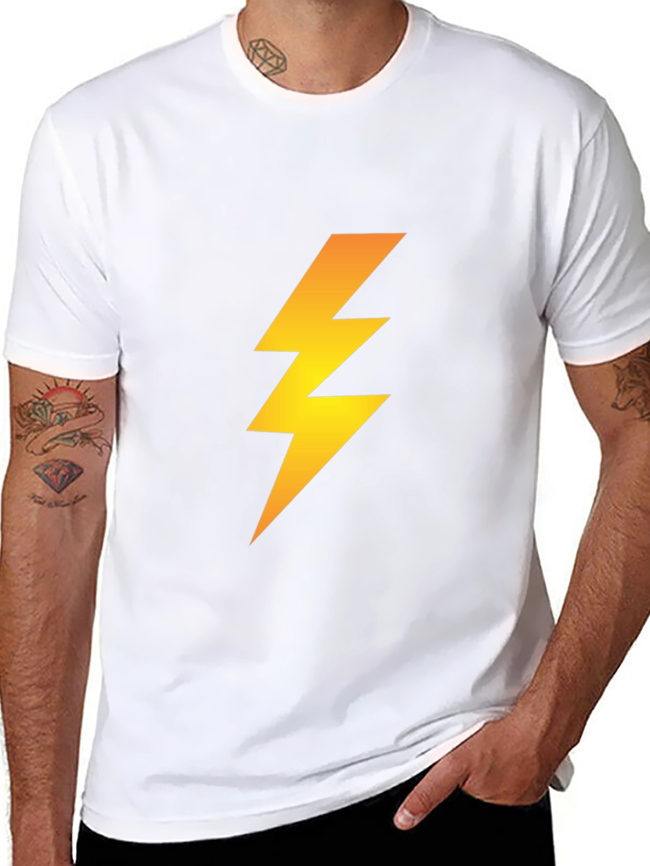 Black Lightning Bolt Graphic Tee - Black view 8
