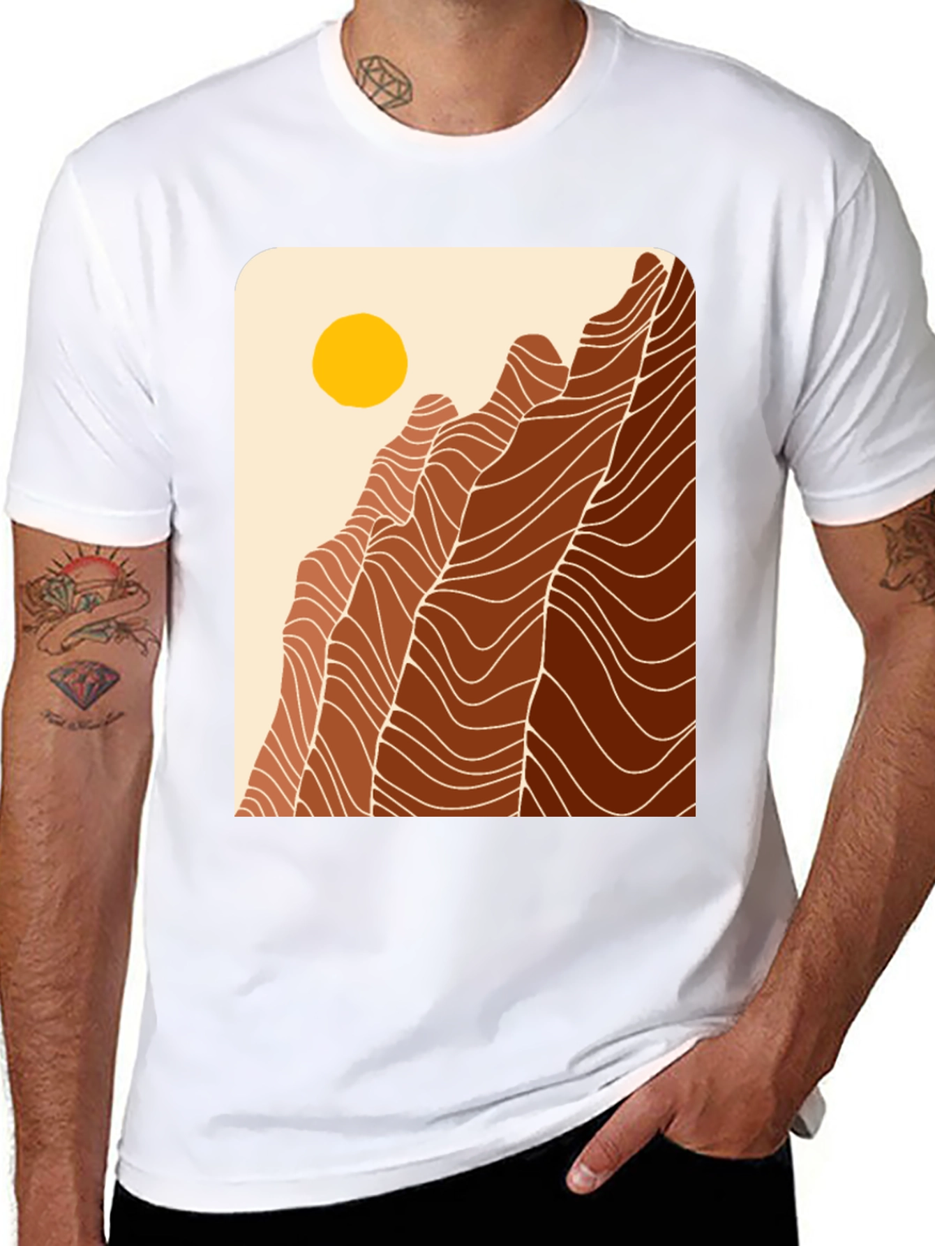 Black Mountains Graphic Tee - Unisex Black Cotton T-Shirt view 8