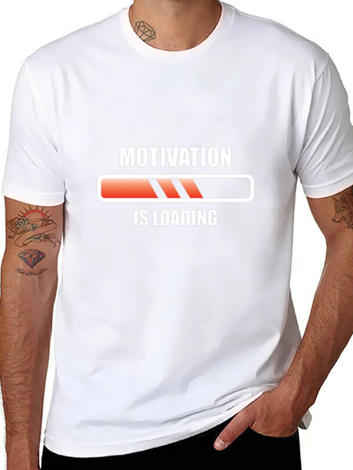 Black Motivation Loading Black T-Shirt view 8