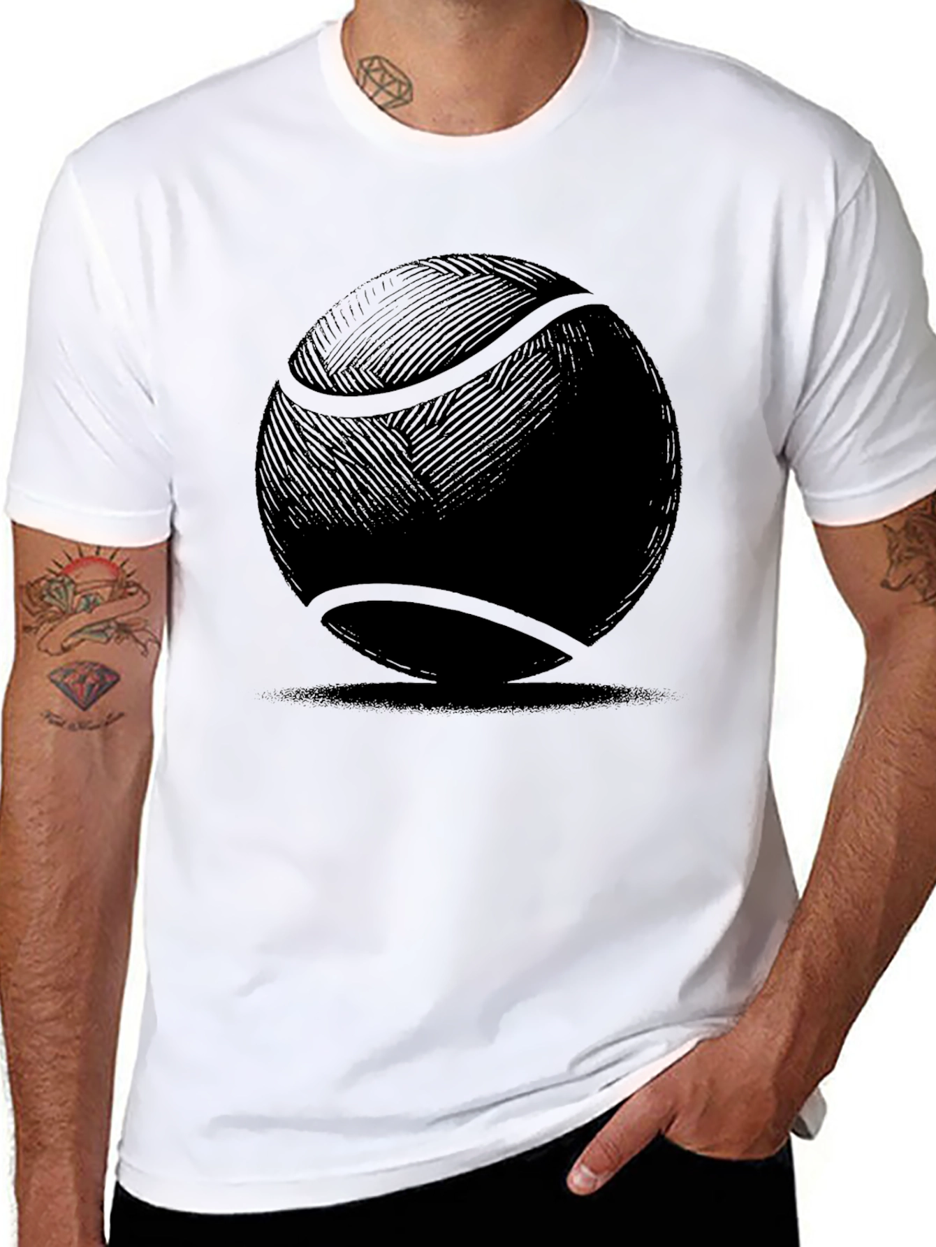 Black Tennis Ball Graphic Tee - Unique Sportswear view 8