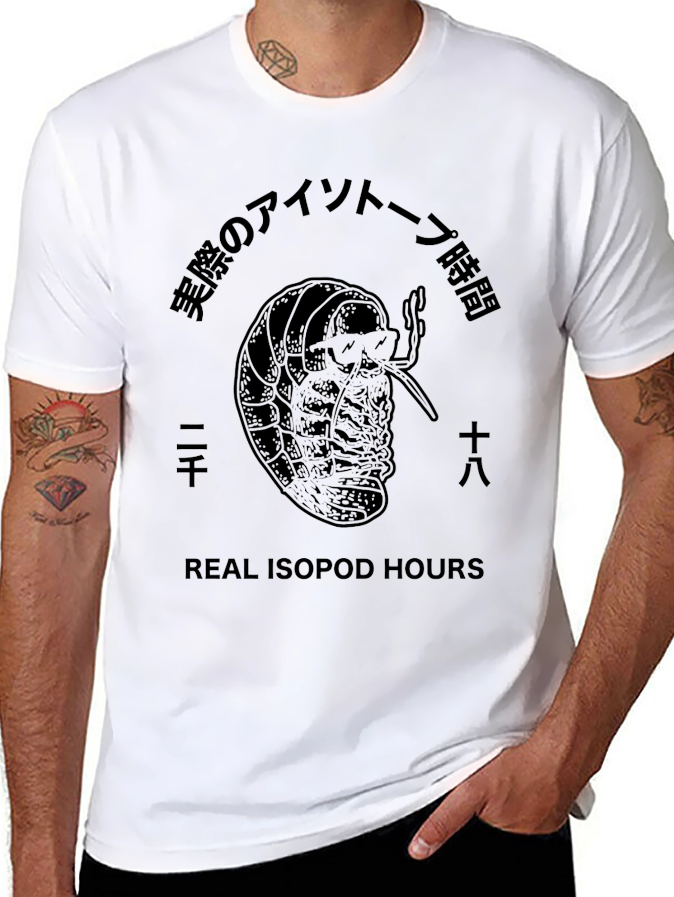 Black Real Isopod Hours Black T-Shirt view 8