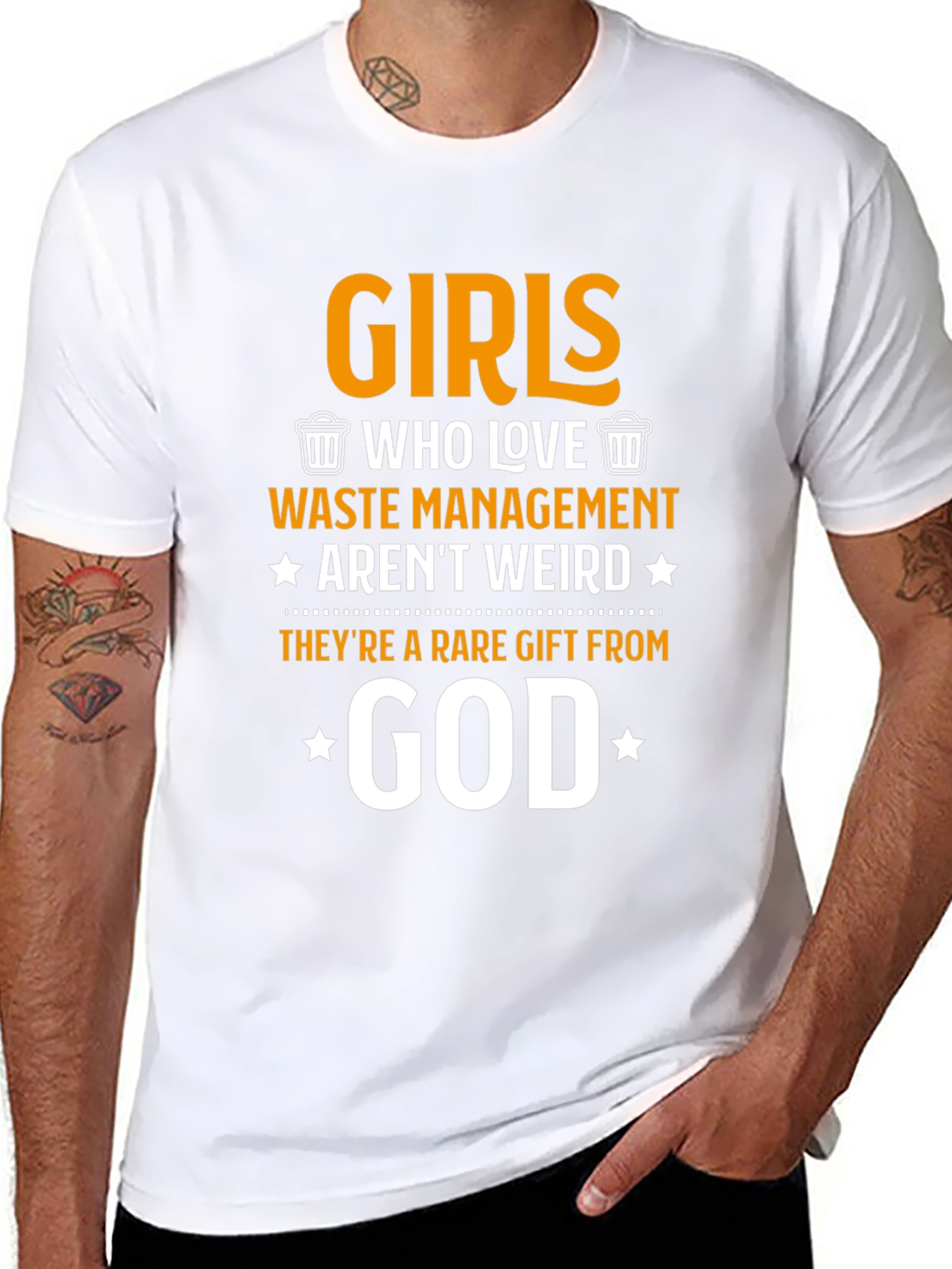 Black Funny Girls Who Love Waste Management T-Shirt view 8