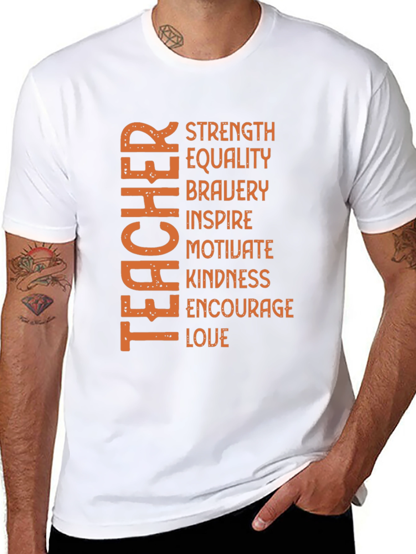Black Teacher Strength Equality T-Shirt view 8