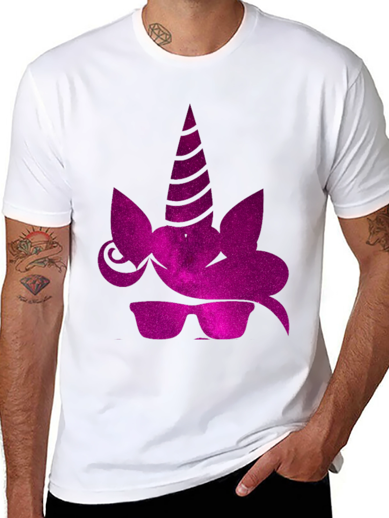 Black Cool Unicorn Tee - Black Graphic T-Shirt view 8