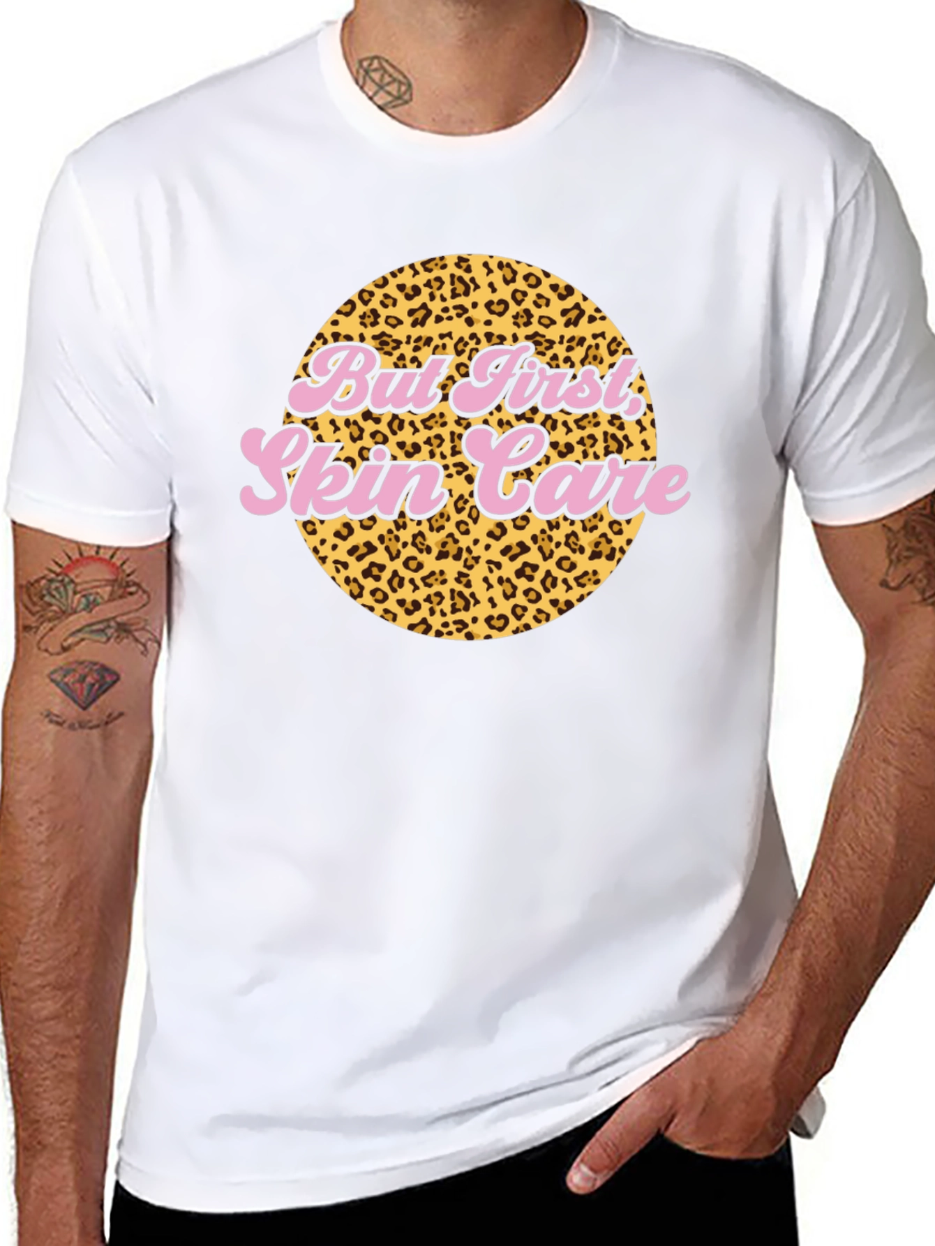 But First, Skin Care Leopard Print T-Shirt - 8