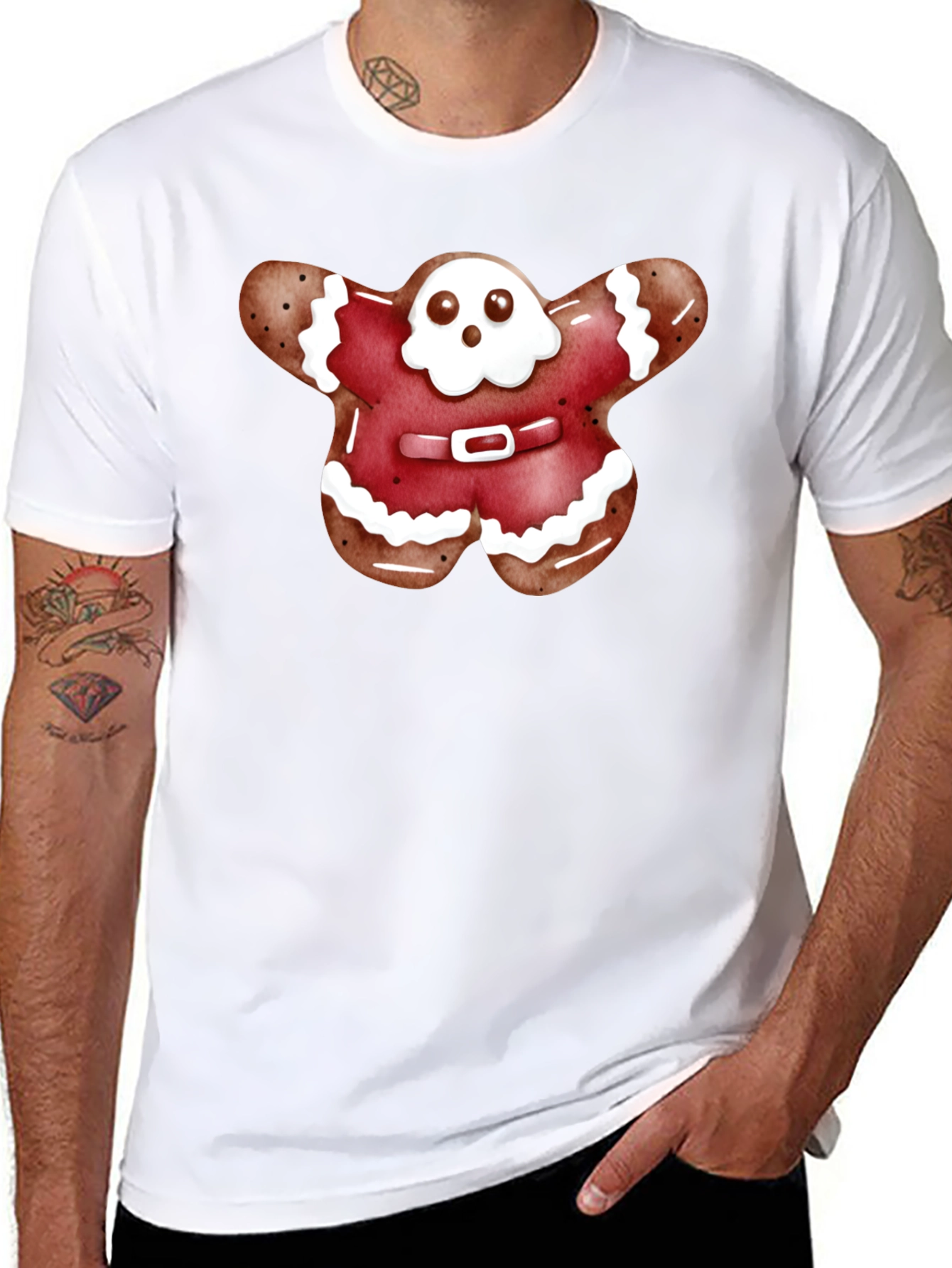 Black Gingerbread Ghost T-Shirt view 8