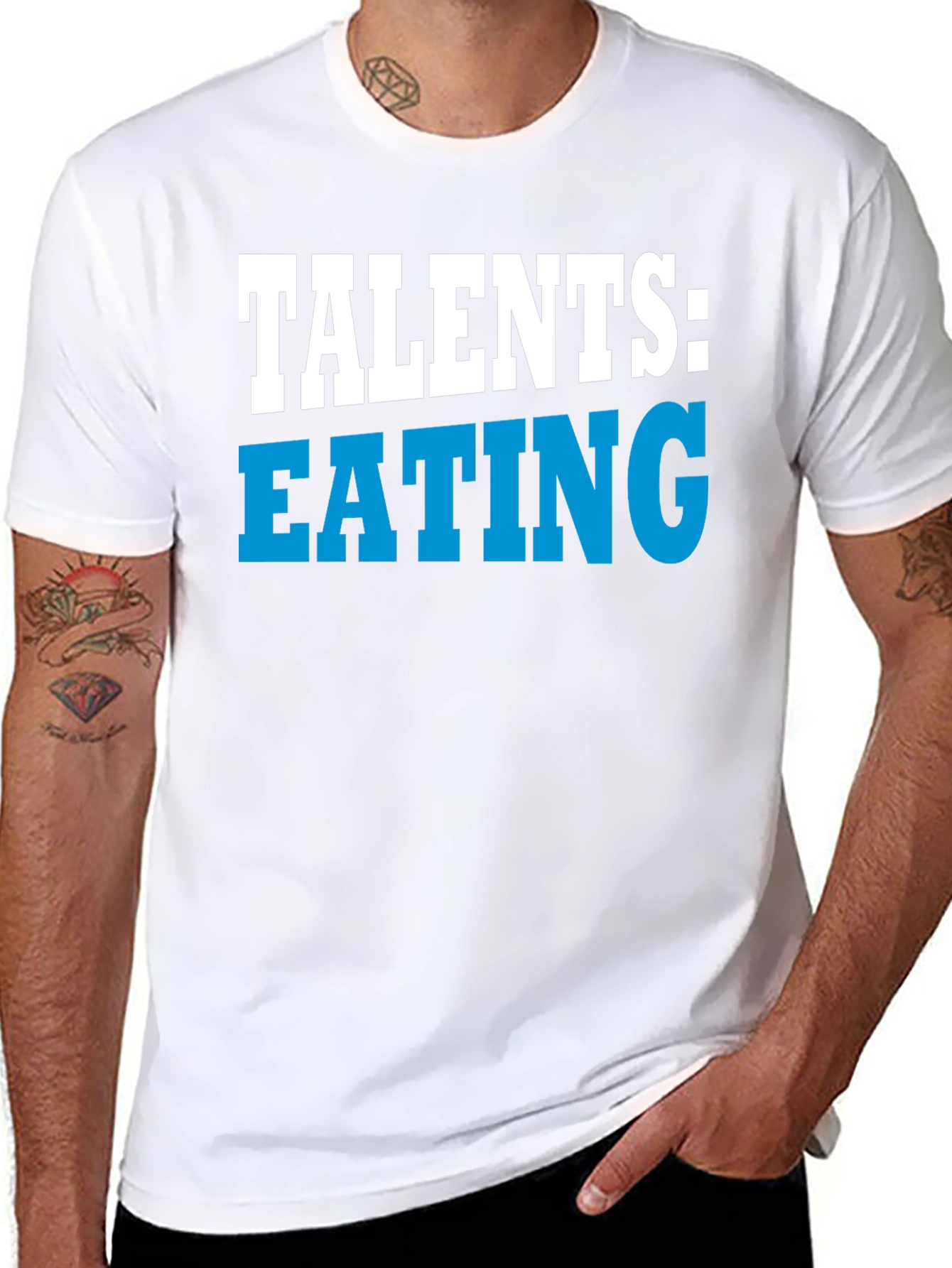 Black Talents Eating Funny Graphic T-Shirt view 8