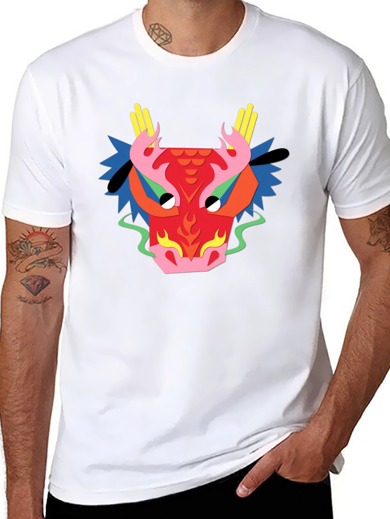 Black Dragon Graphic Tee - Unique Design Black T-Shirt view 8