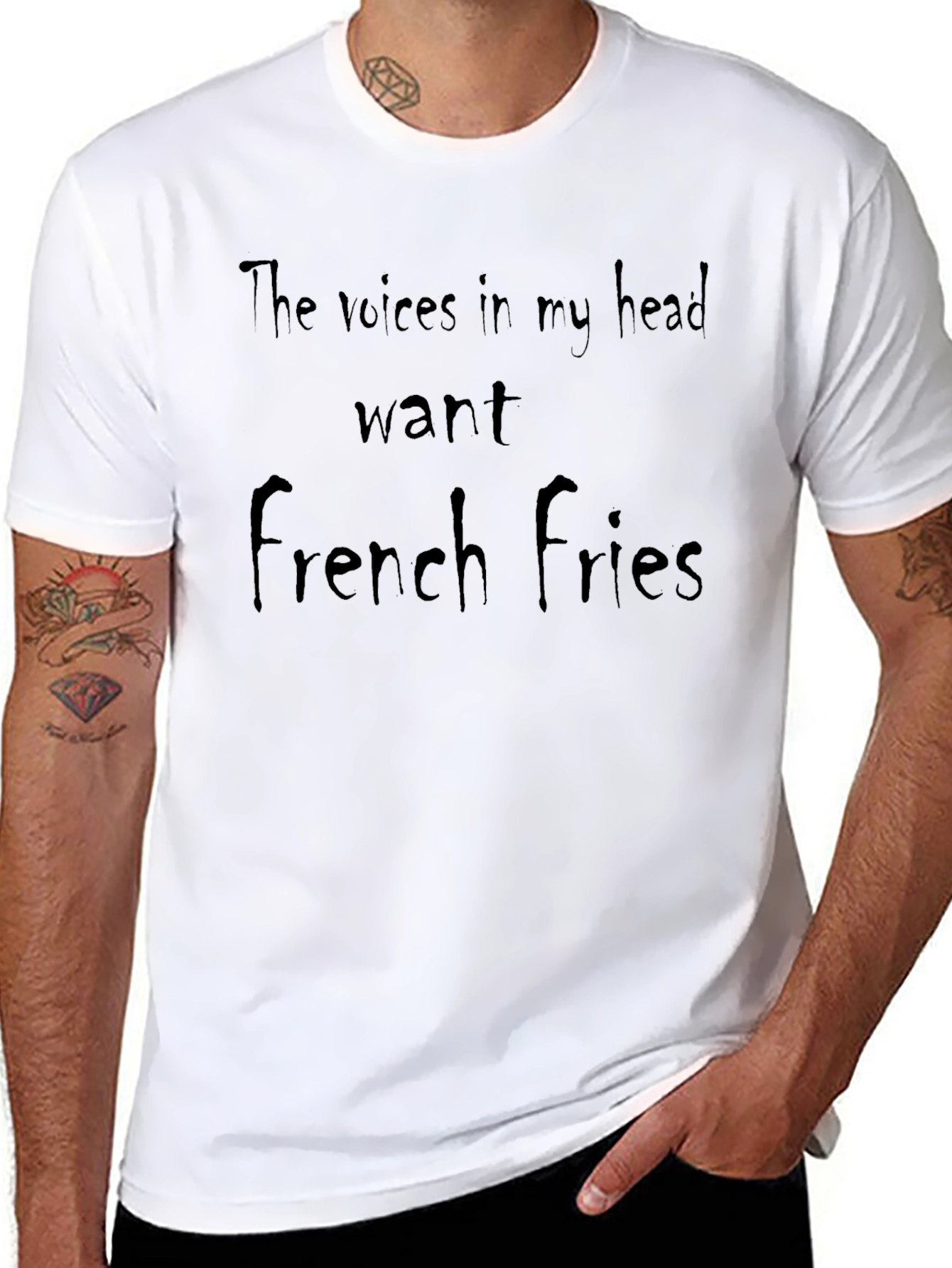 Black French Fries Mind Funny Graphic Tee view 8