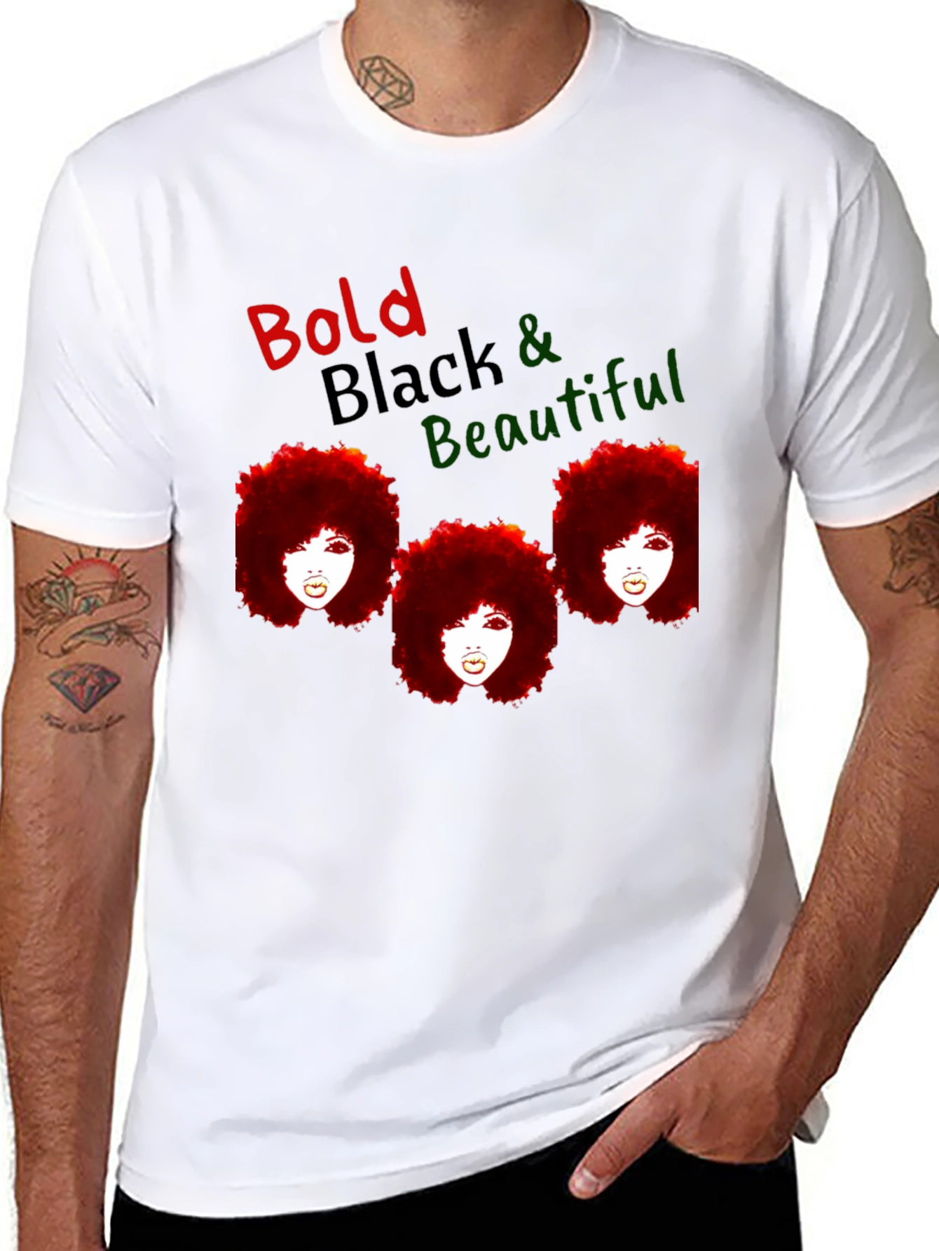 Black Bold Black & Beautiful Graphic T-Shirt view 8